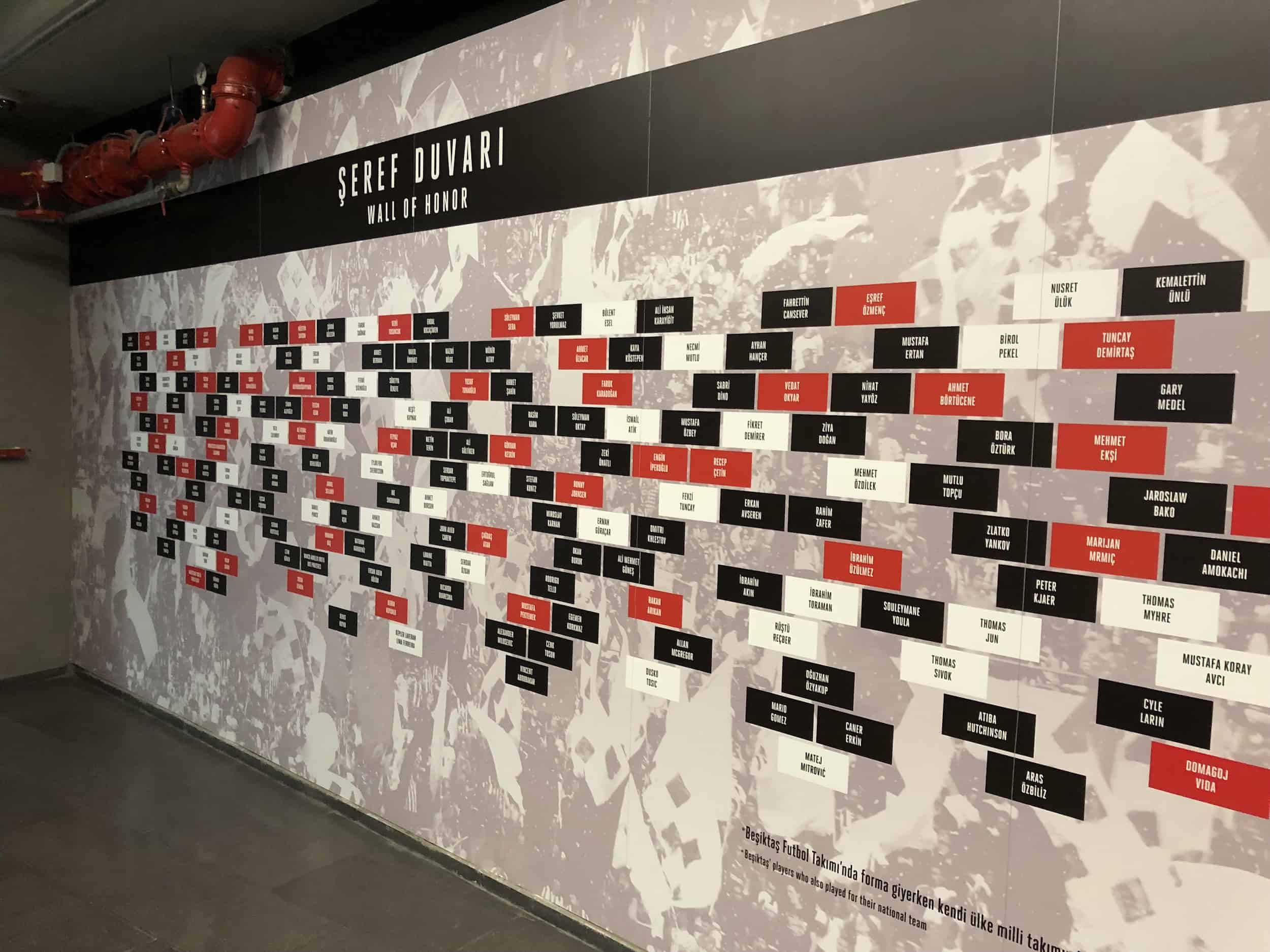 Wall of Honor at Beşiktaş Stadium in Istanbul, Turkey