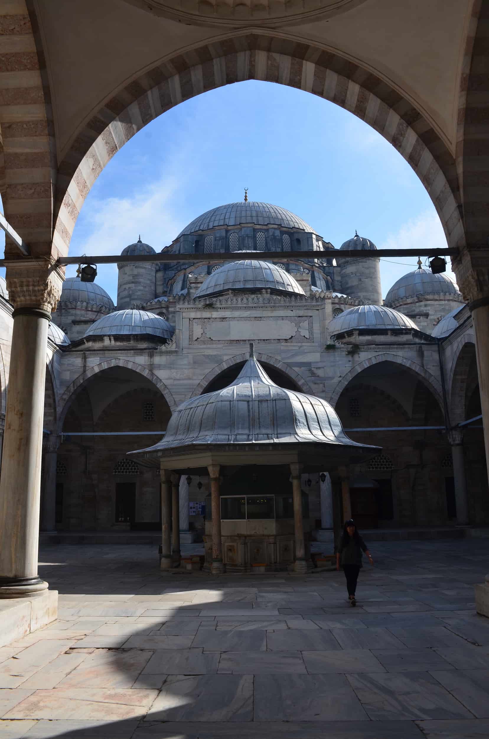 Courtyard at the Şehzade Mosque in Istanbul, Turkey