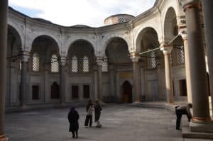 Courtyard at the Nuruosmaniye Mosque in Istanbul, Turkey