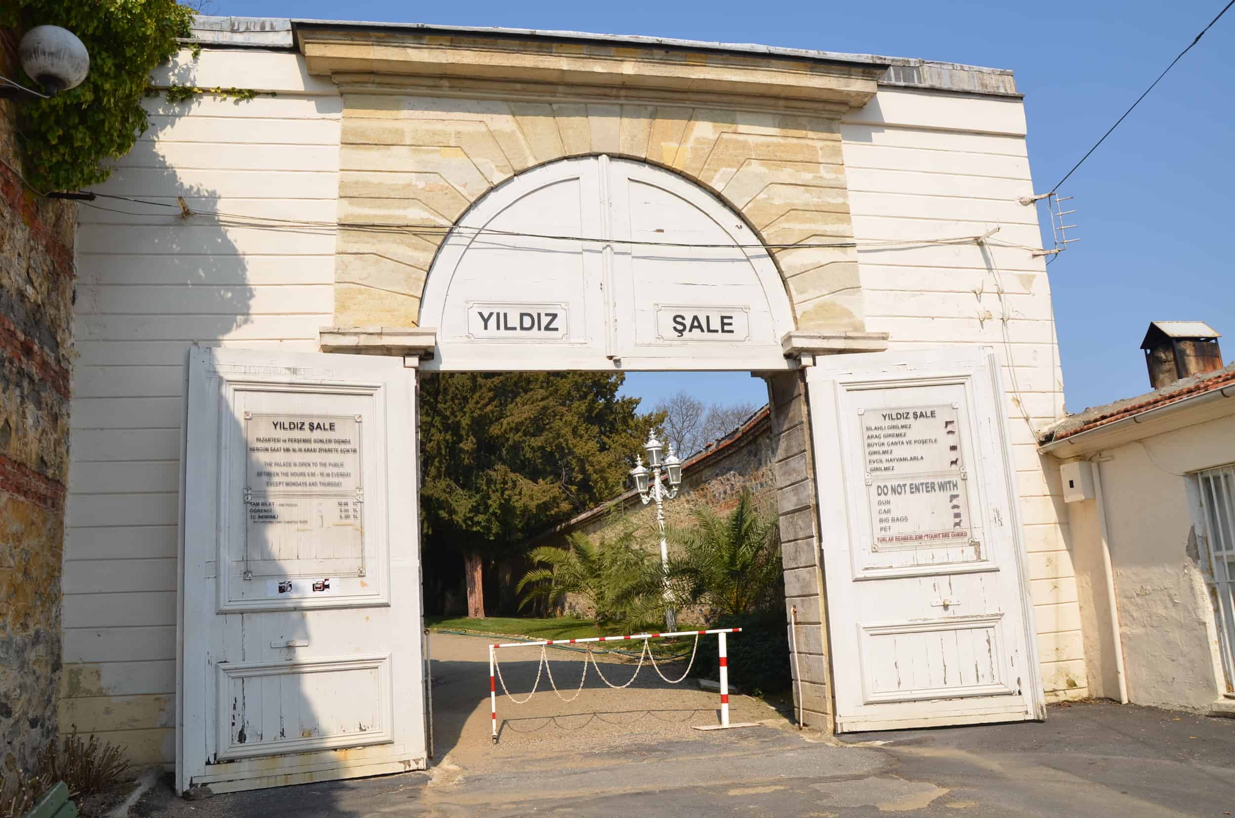Gate to Yıldız Chalet at Yıldız Palace in Istanbul, Turkey