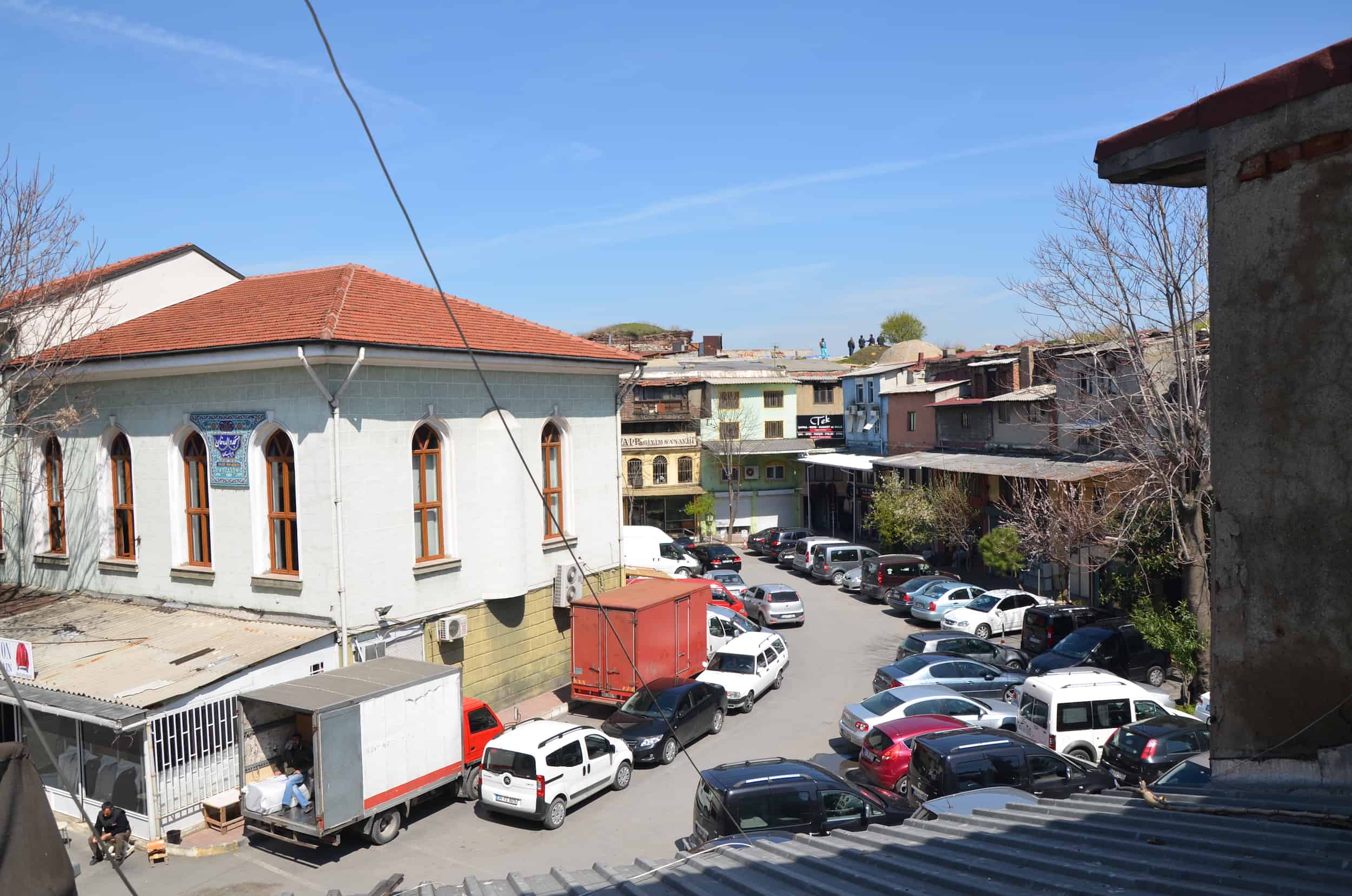 Main courtyard at Büyük Valide Han in Istanbul, Turkey