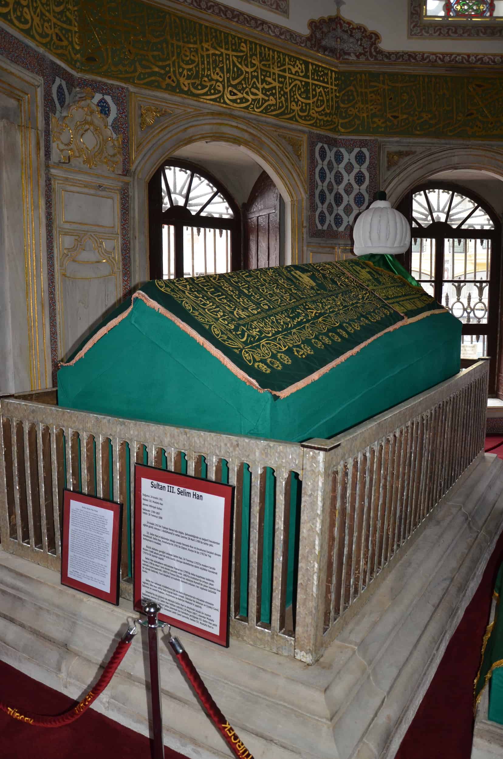 Sarcophagus of Selim III in the Tomb of Mustafa III at the Laleli Mosque in Istanbul, Turkey