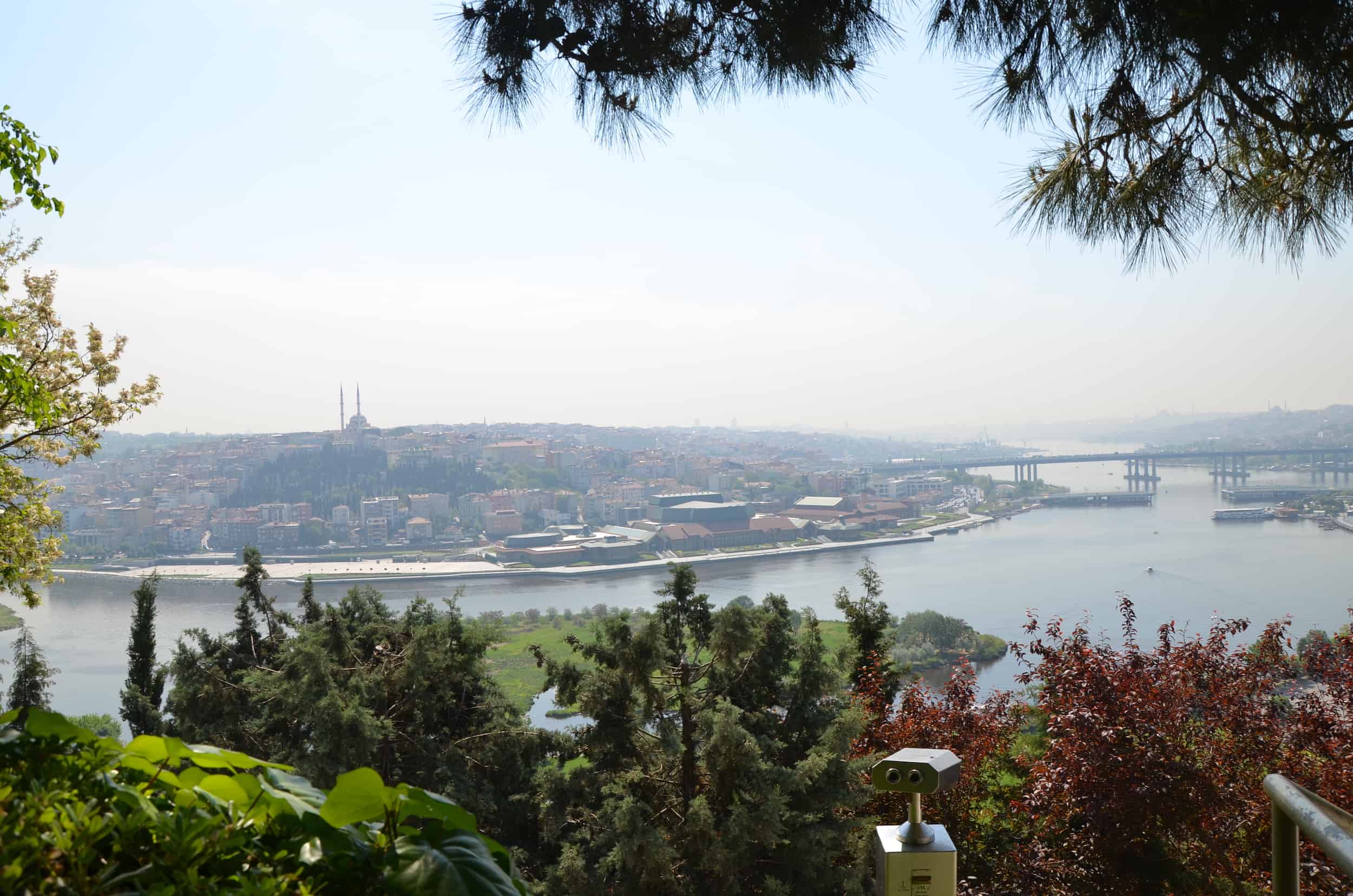 View from a good table at Pierre Loti Hill in Istanbul, Turkey