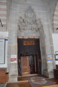 Entrance to the prayer hall of the Atik Valide Mosque in Üsküdar, Istanbul, Turkey