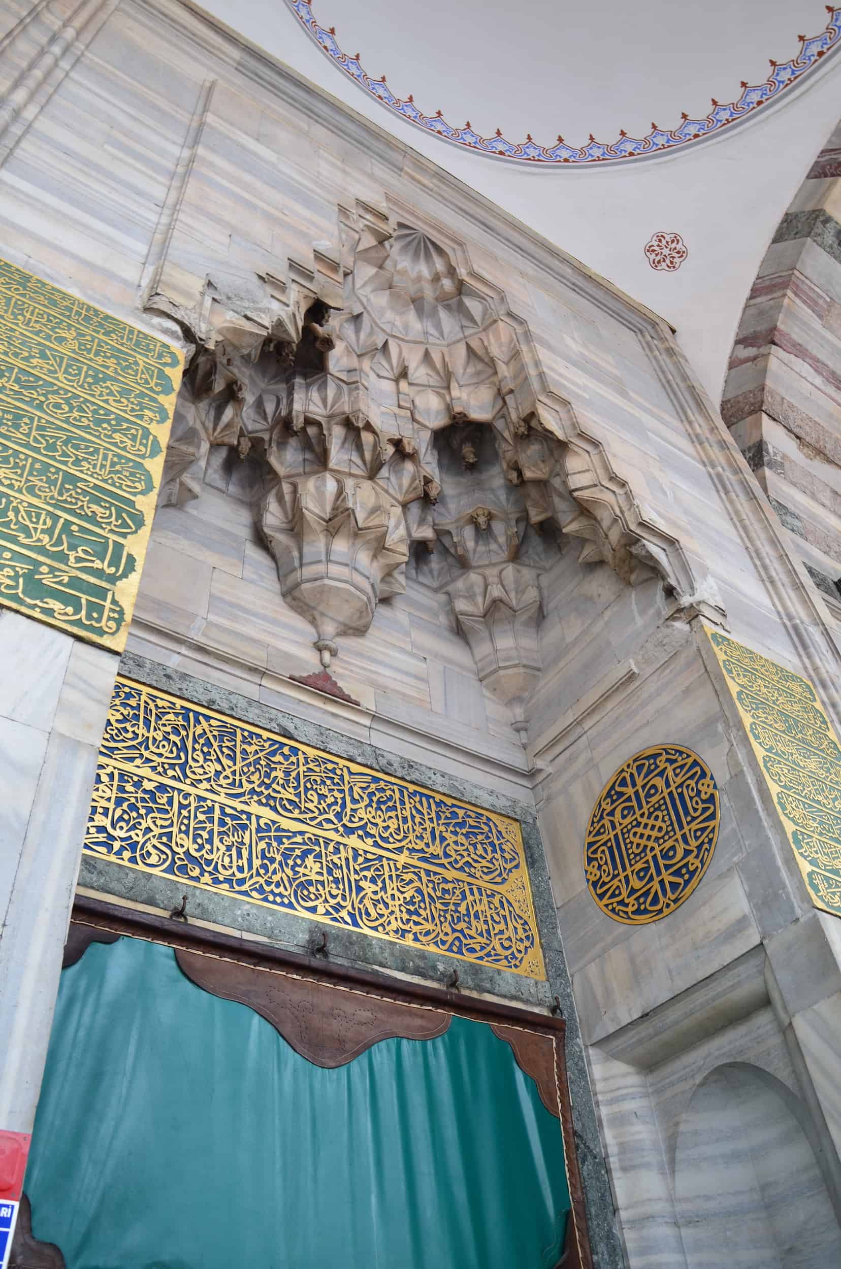 Entrance to the Mahmud Pasha Mosque in Mahmutpaşa, Istanbul, Turkey