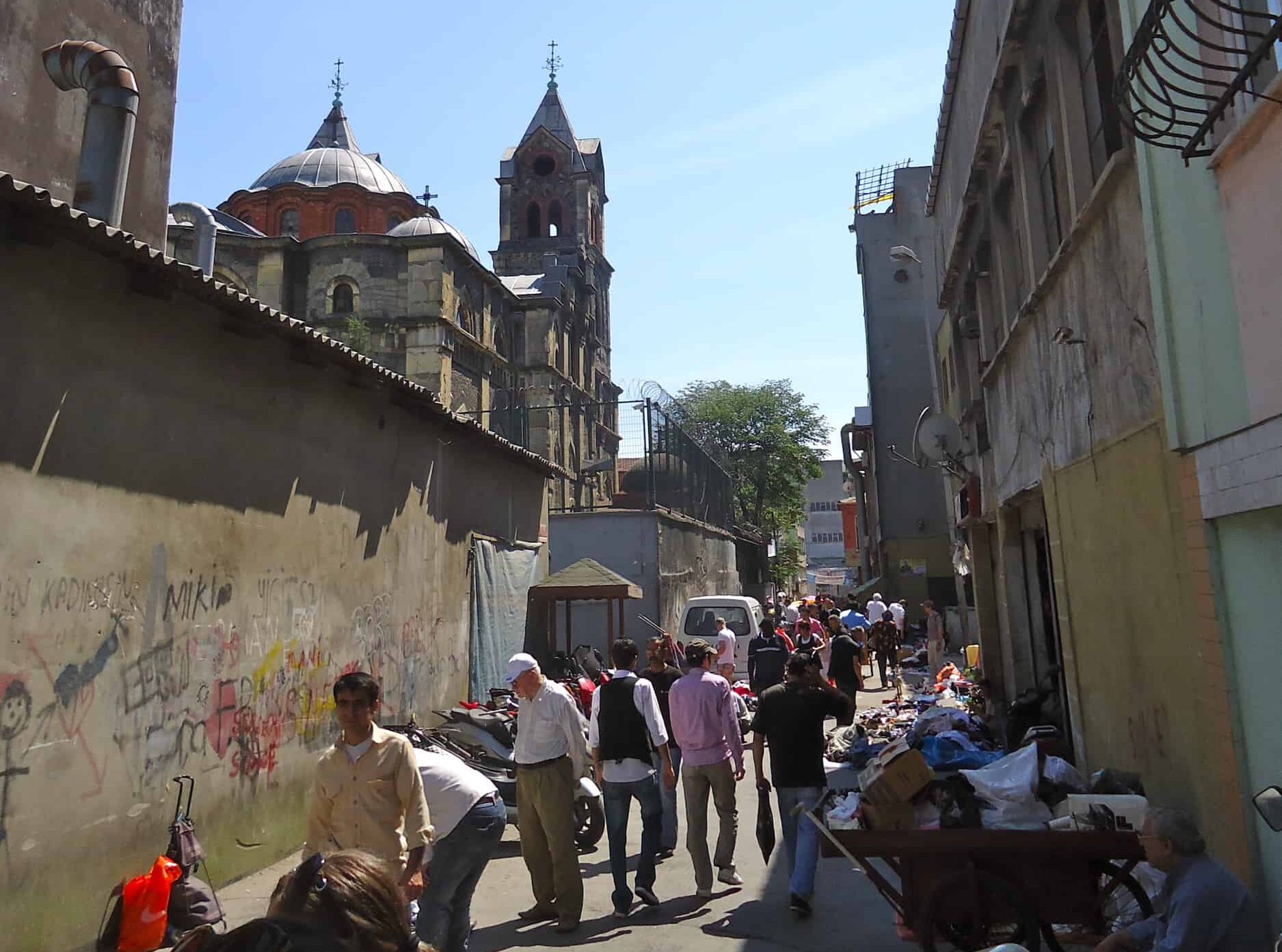 Flea market in Dolapdere, Istanbul, Turkey