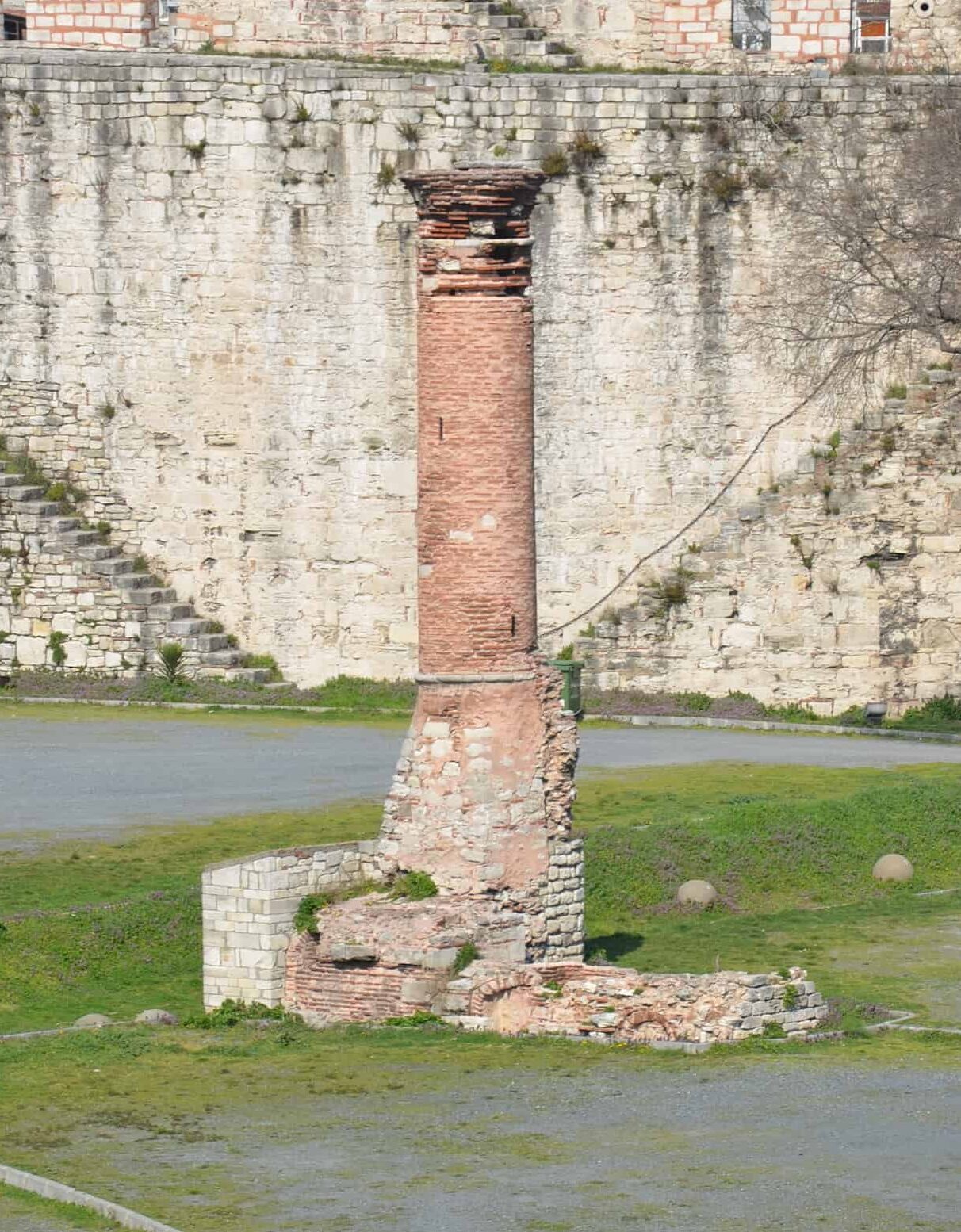 Minaret at Yedikule Fortress in Istanbul, Turkey