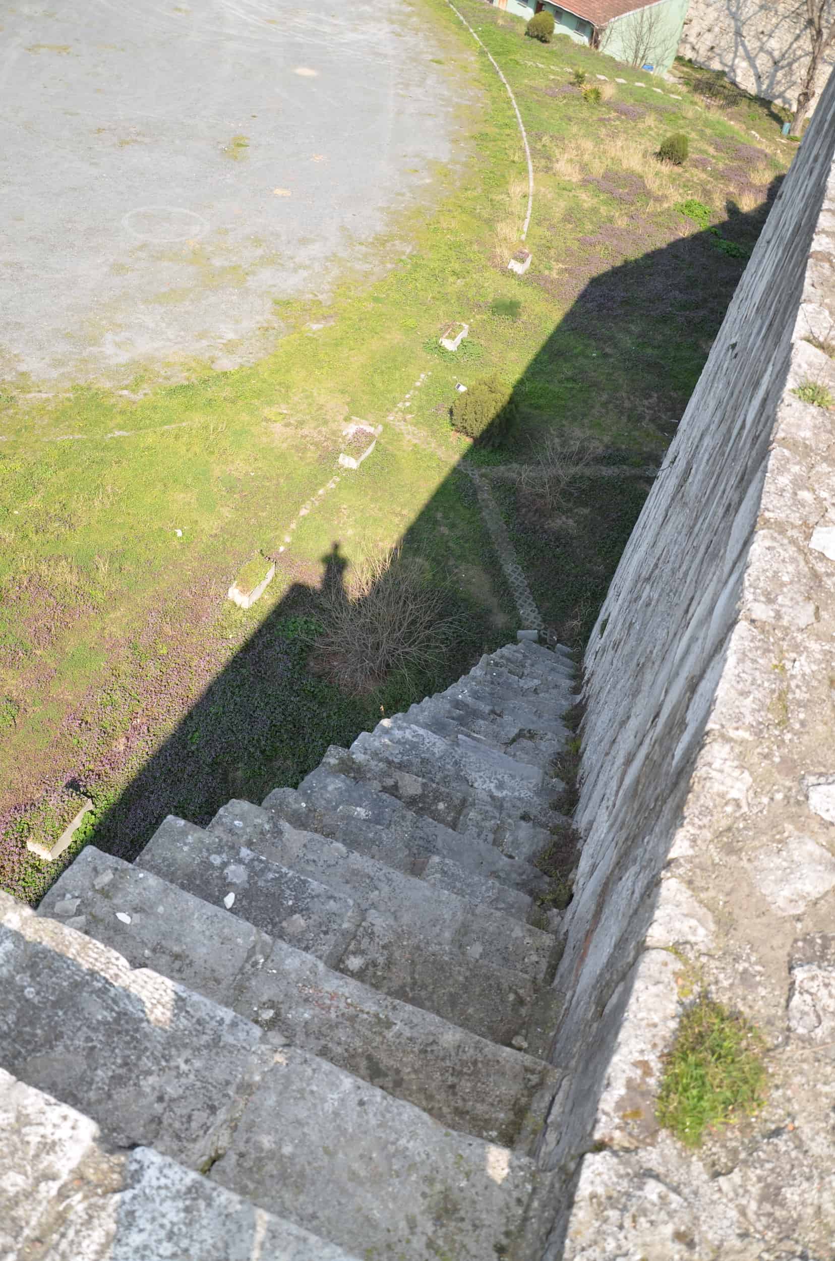 Steep stairs at Yedikule Fortress in Istanbul, Turkey