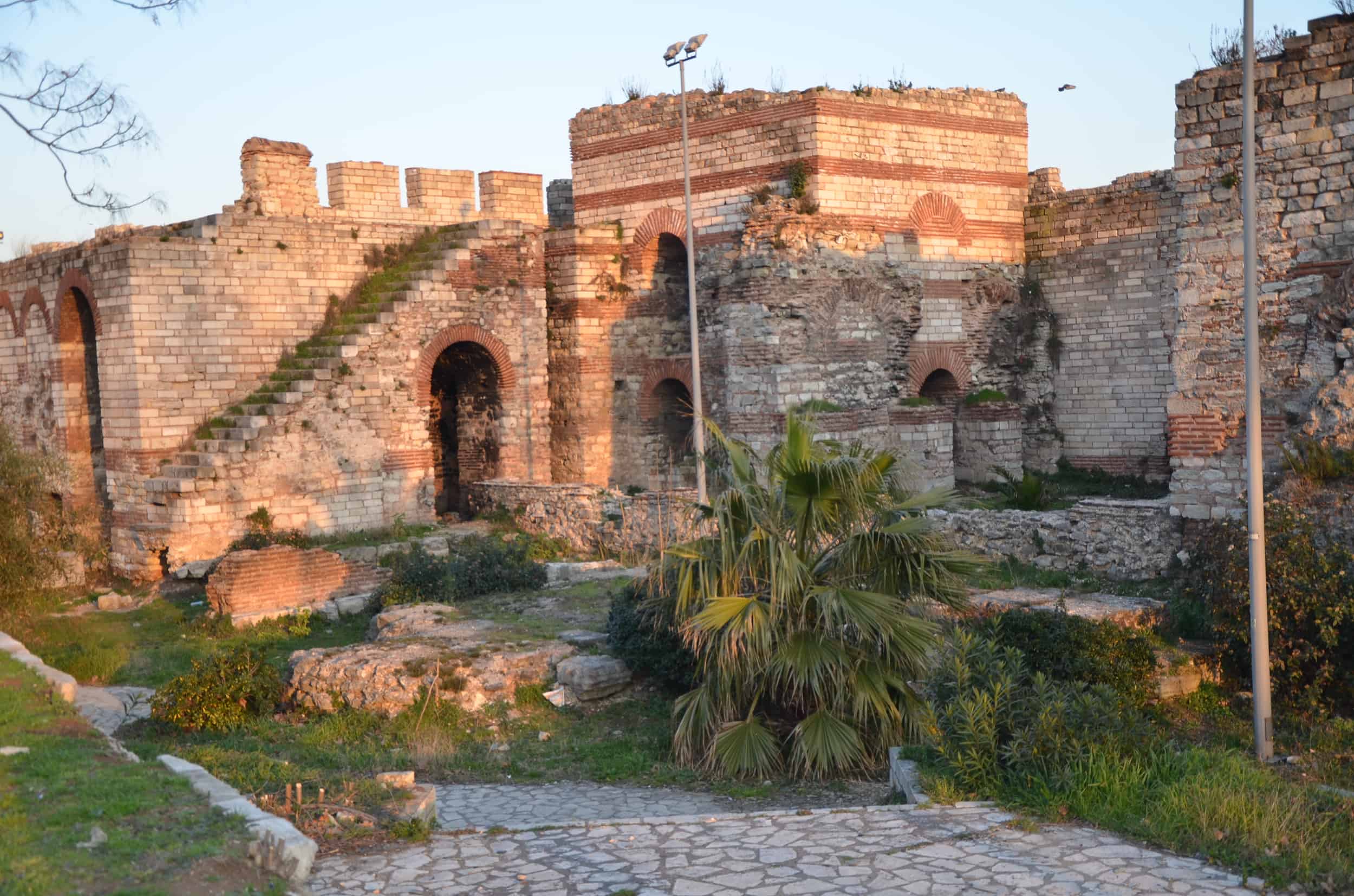 Byzantine sea walls in Samatya, Istanbul, Turkey
