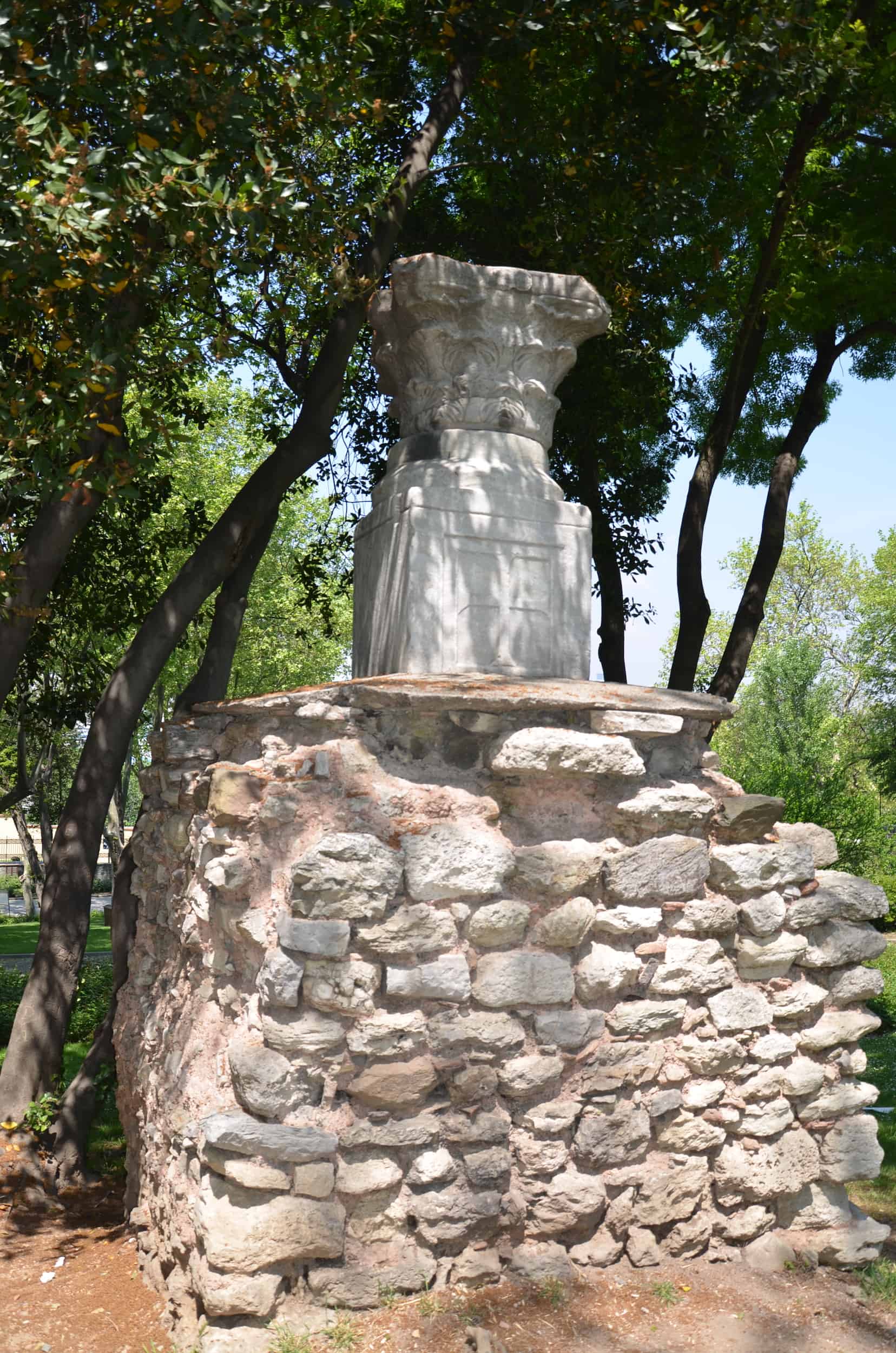 Byzantine column capital at Gülhane Park in Istanbul, Turkey