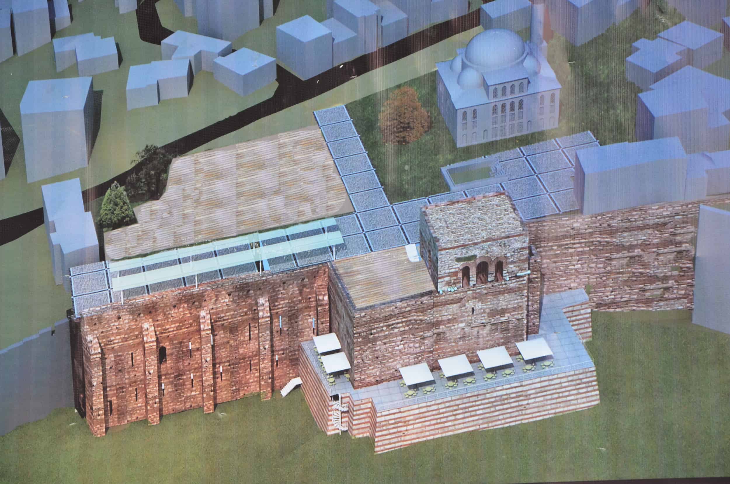 Rendering of the project at the Prison of Anemas on the Walls of Blachernae