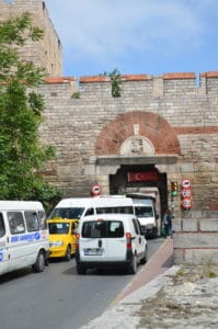 Gate of Rhesios / Yeni Mevlevihane Kapısı on the Theodosian Walls of Constantinople in Istanbul, Turkey