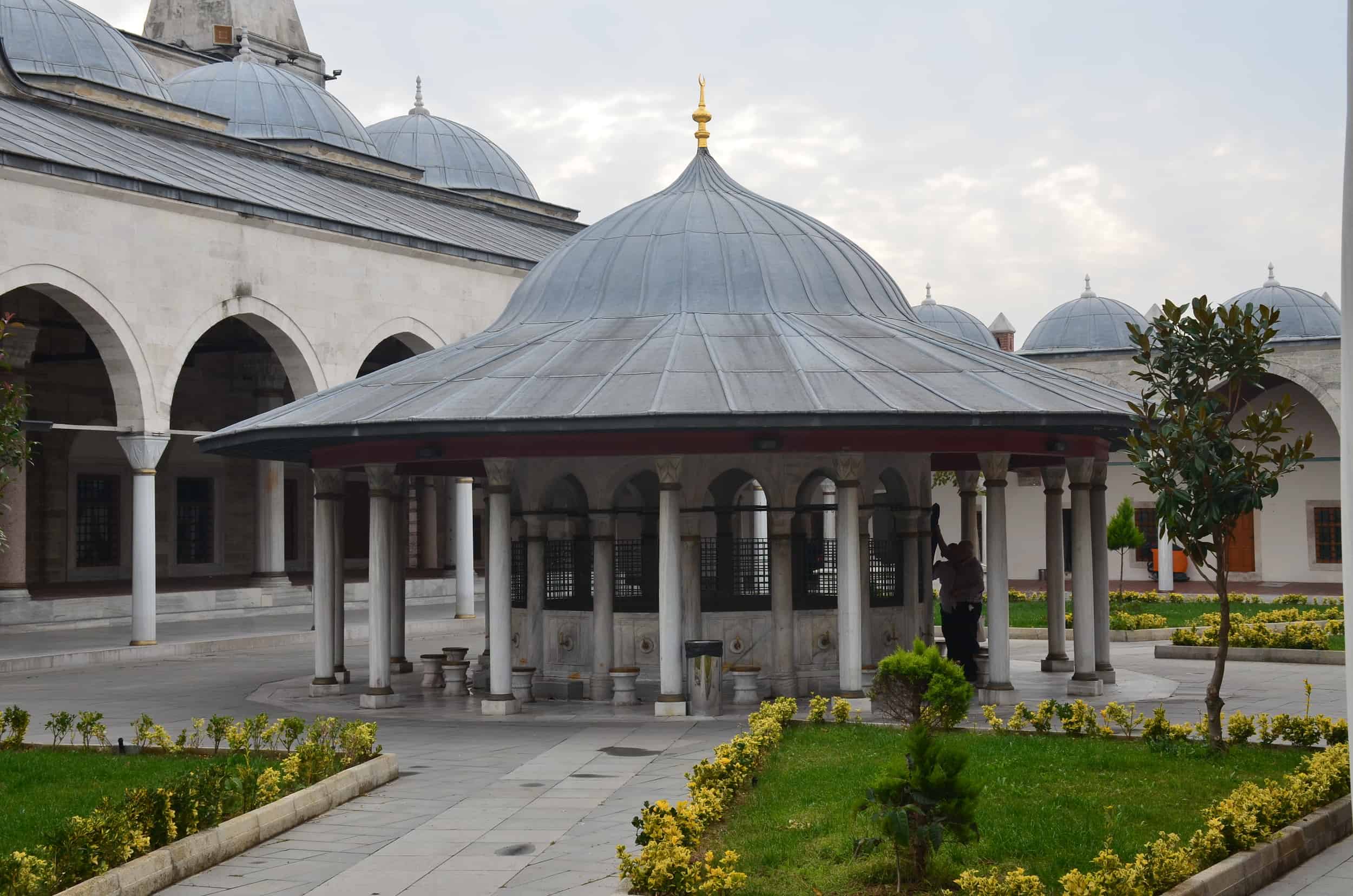 Ablutions fountain at the Mihrimah Sultan Mosque in Edirnekapı, Istanbul, Turkey