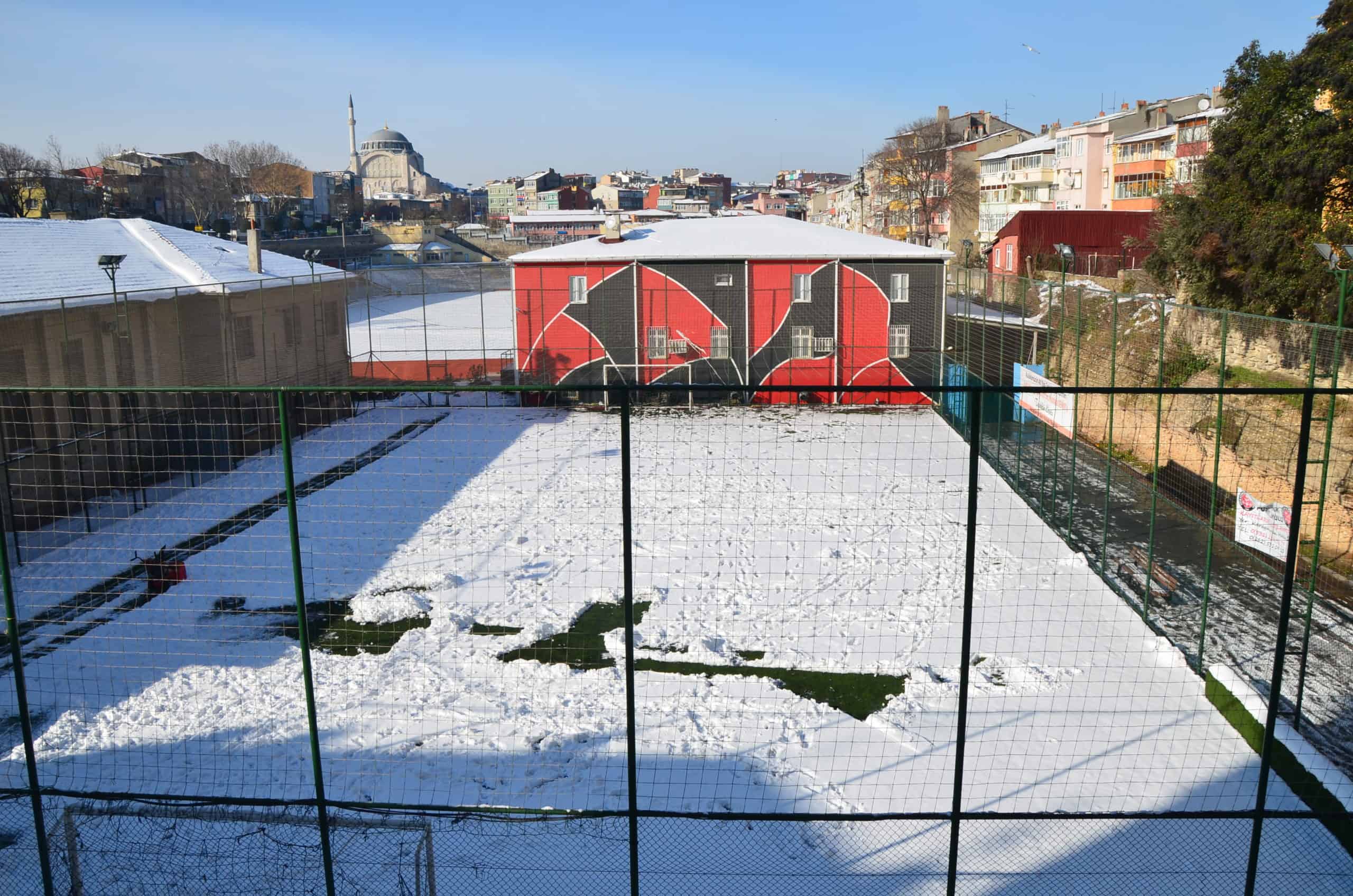 Practice field at the Cistern of Aetius in Karagümrük, Istanbul, Turkey