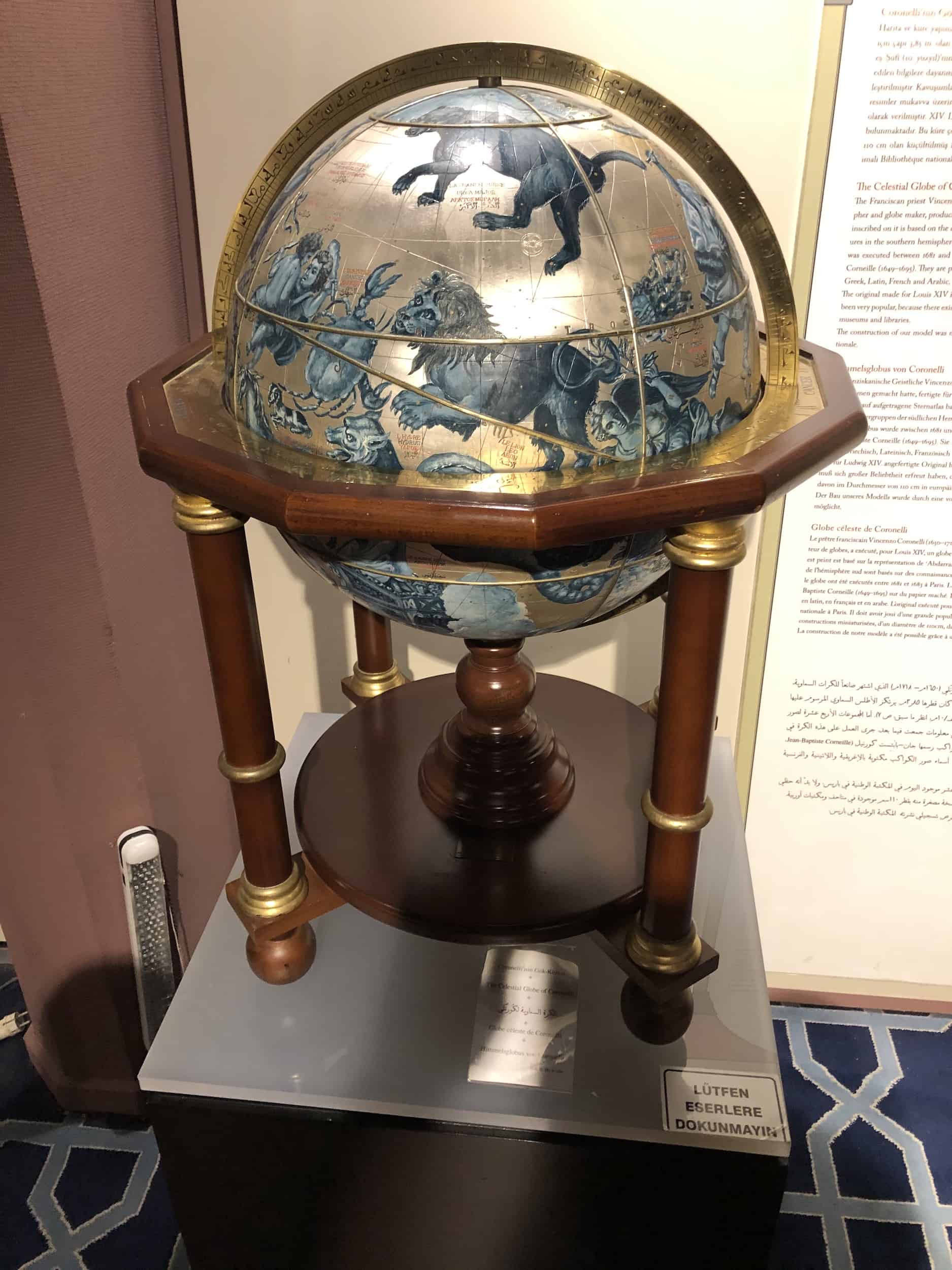 Celestial Globe of Coronelli at the Museum of the History of Science and Technology in Islam in Istanbul, Turkey