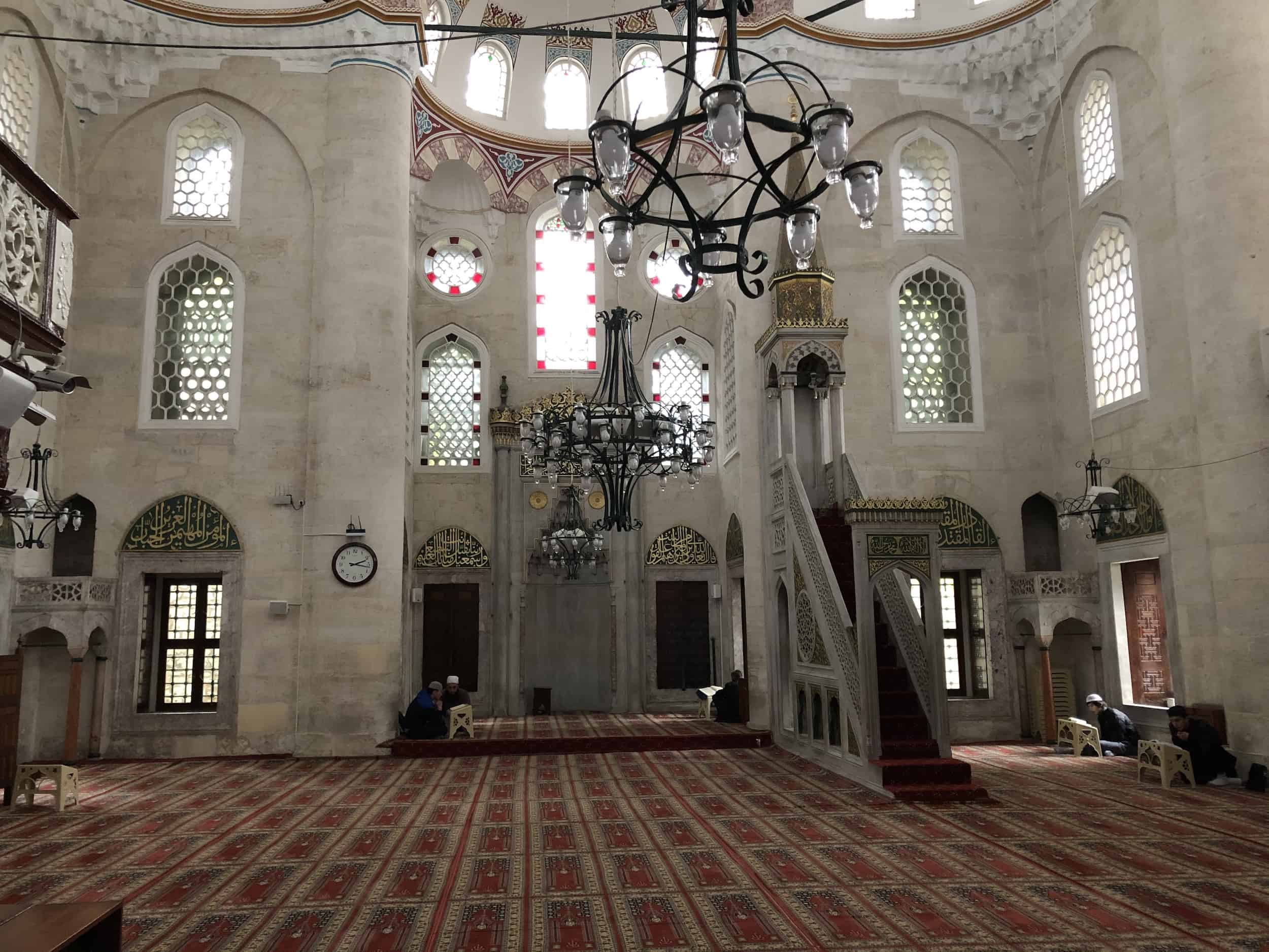 Prayer hall of the Nişancı Mehmed Pasha Mosque in Fatih, Istanbul, Turkey
