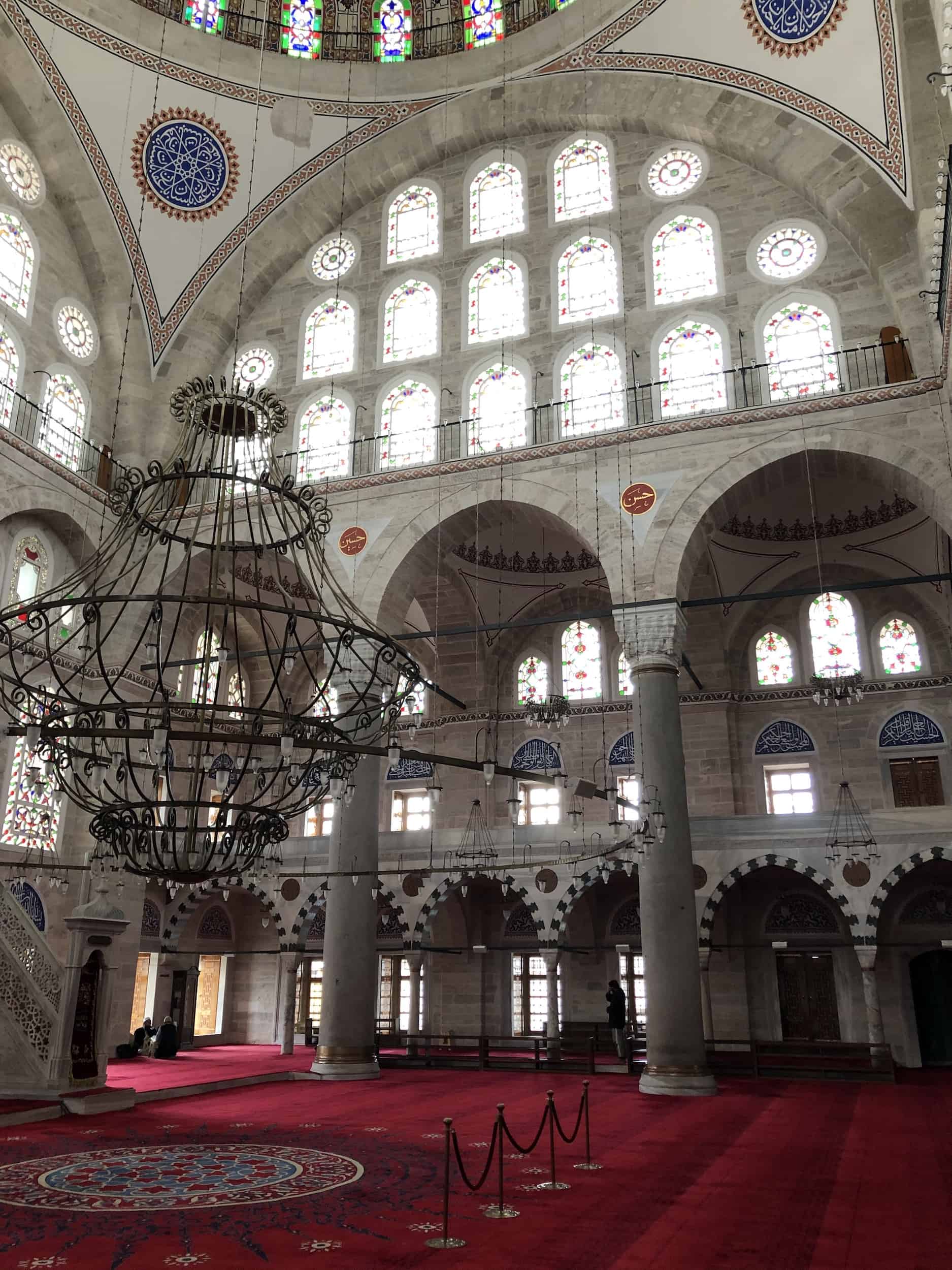 Windows in the prayer hall at the Mihrimah Sultan Mosque