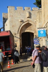 Jaffa Gate from inside the walls in Jerusalem
