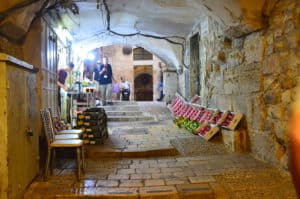 Looking towards the 7th Station on the Via Dolorosa in Jerusalem
