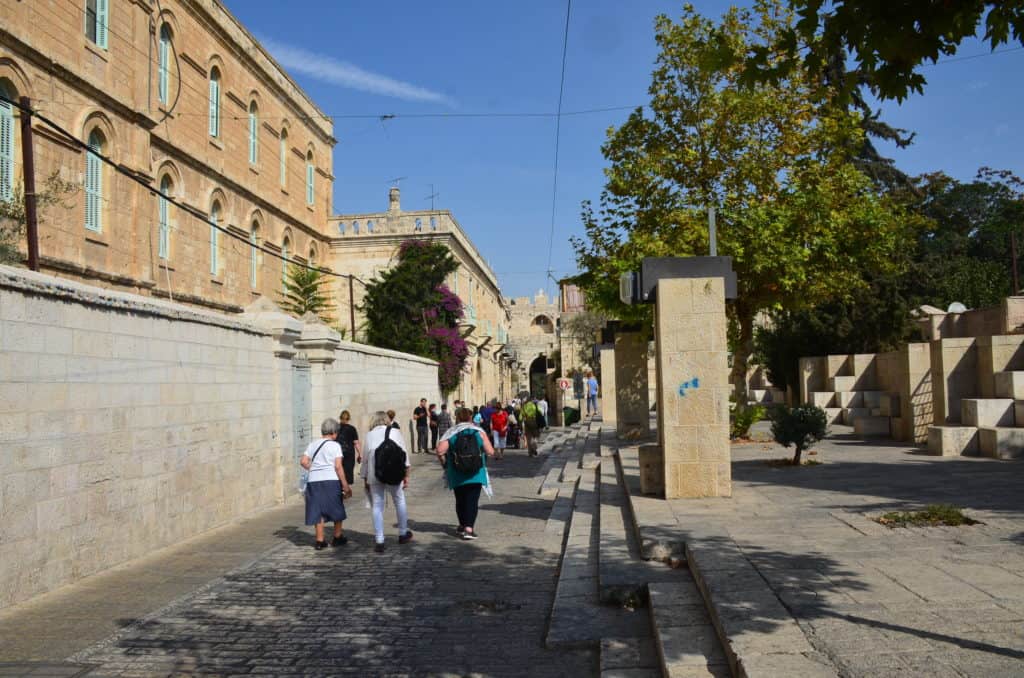 Lions' Gate Road in the Muslim Quarter of Jerusalem.