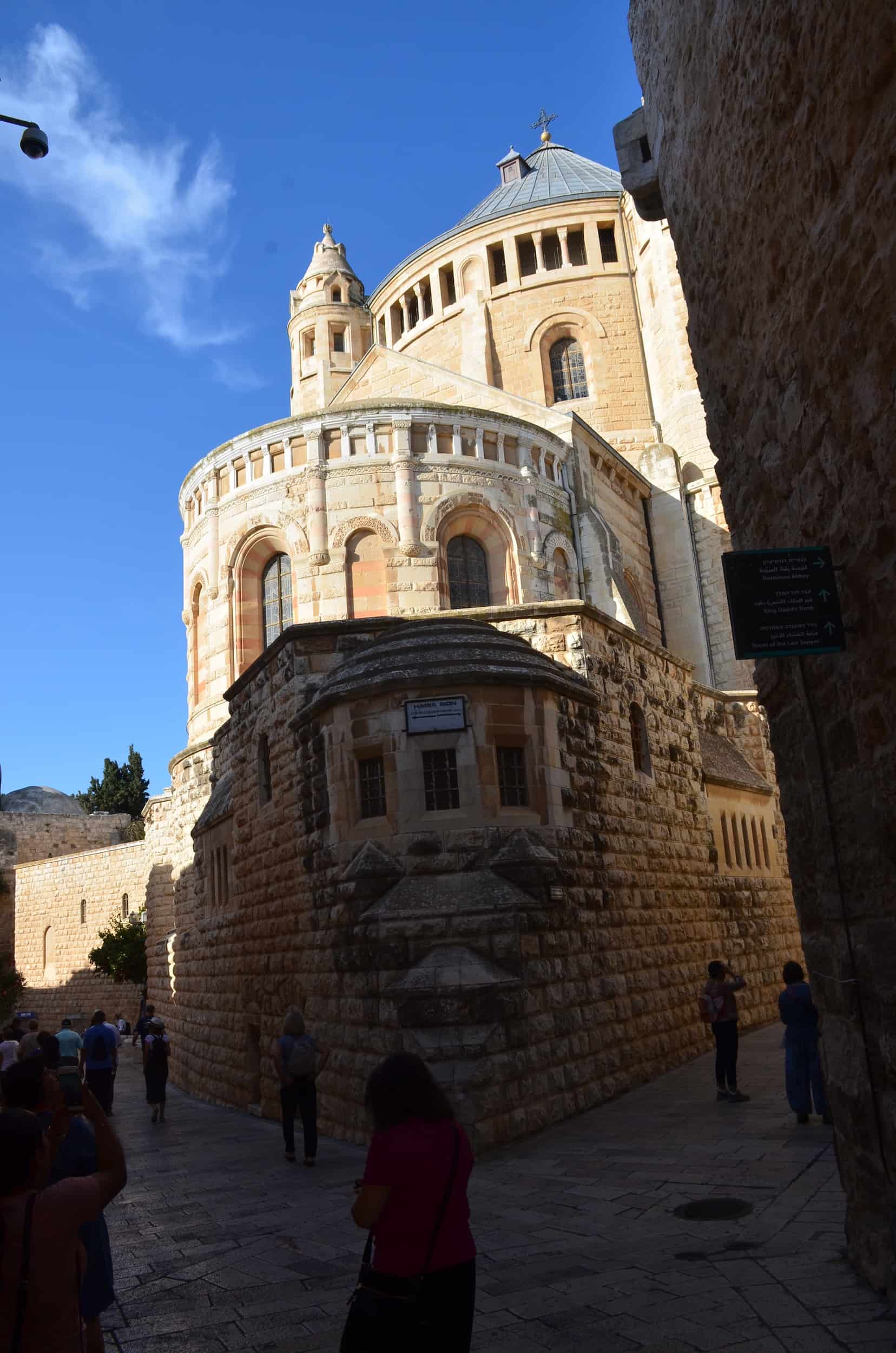 Rear of Dormition Abbey on Mount Zion in Jerusalem