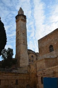 Minaret of the Mosque of Omar in the Christian Quarter of the Old City of Jerusalem
