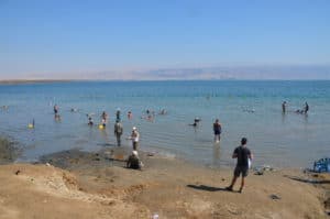 Beach at Biankini Village at the Dead Sea in Palestine