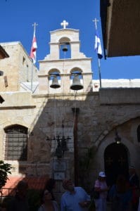Bell tower at the Monastery of Megali Panagia in Jerusalem