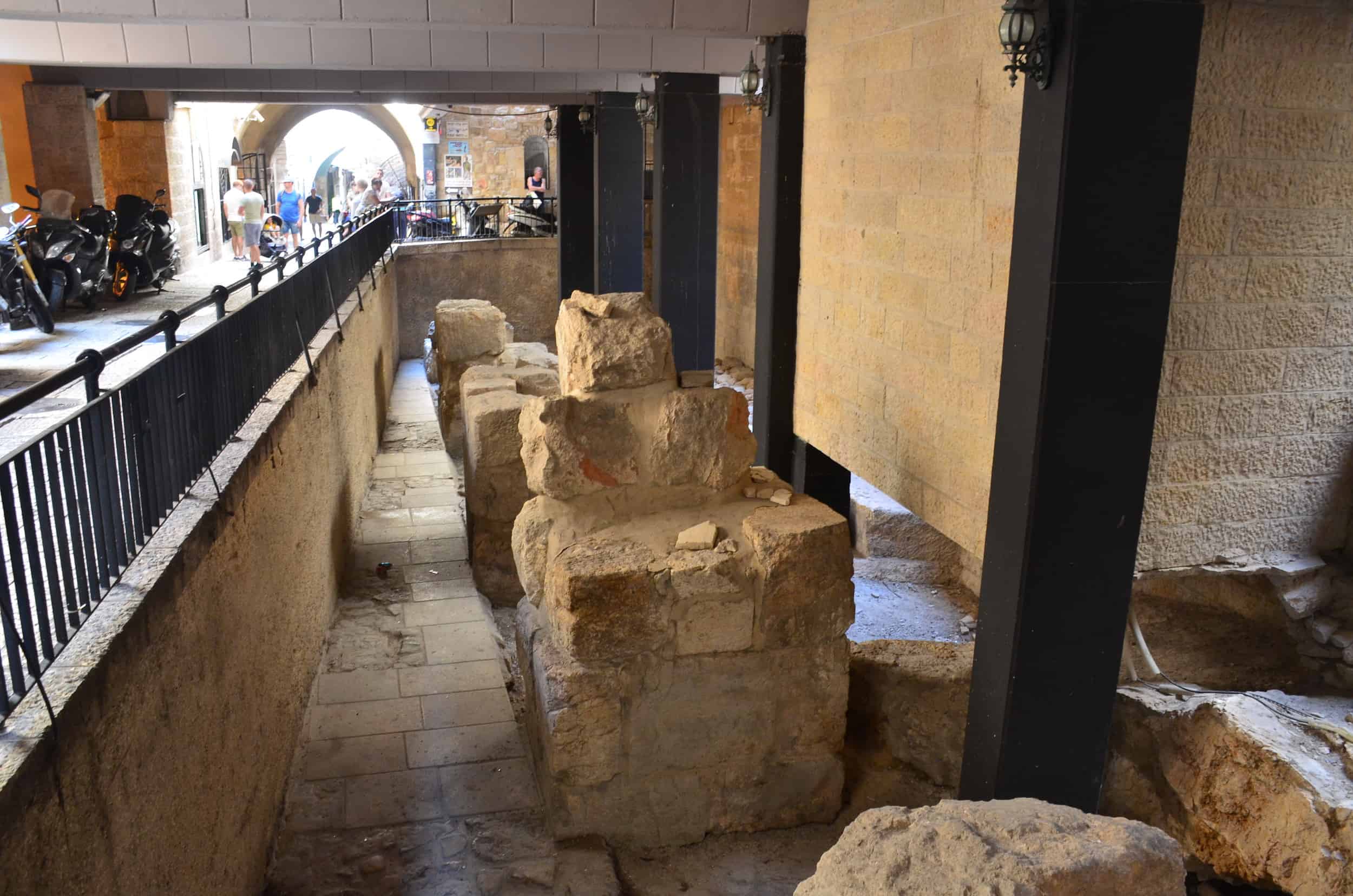 Ruins along the Cardo in the Jewish Quarter of Jerusalem