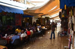 Restaurants at the Muristan complex in Jerusalem