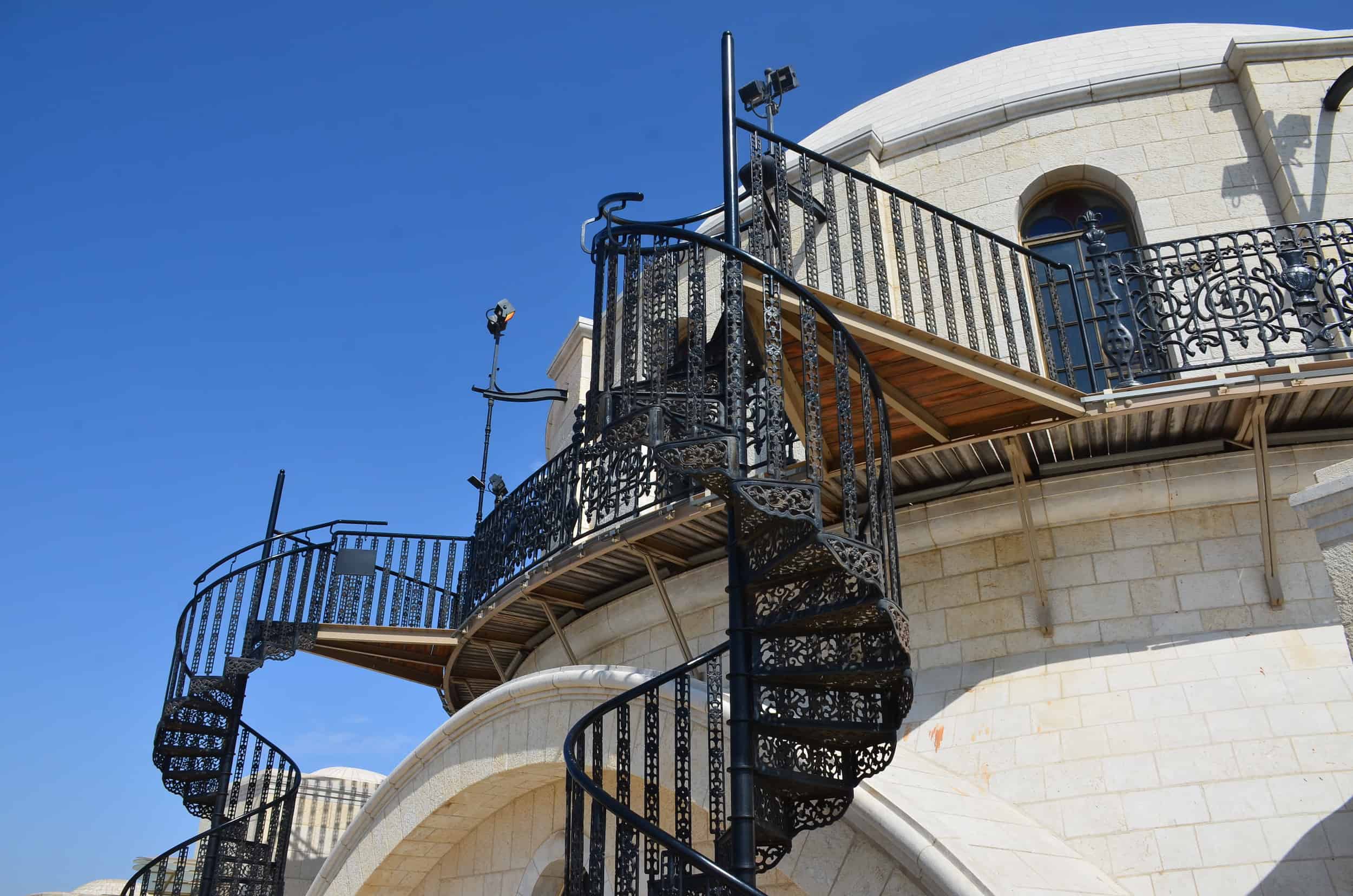 Spiral staircases at the Hurva Synagogue in the Jewish Quarter of Jerusalem
