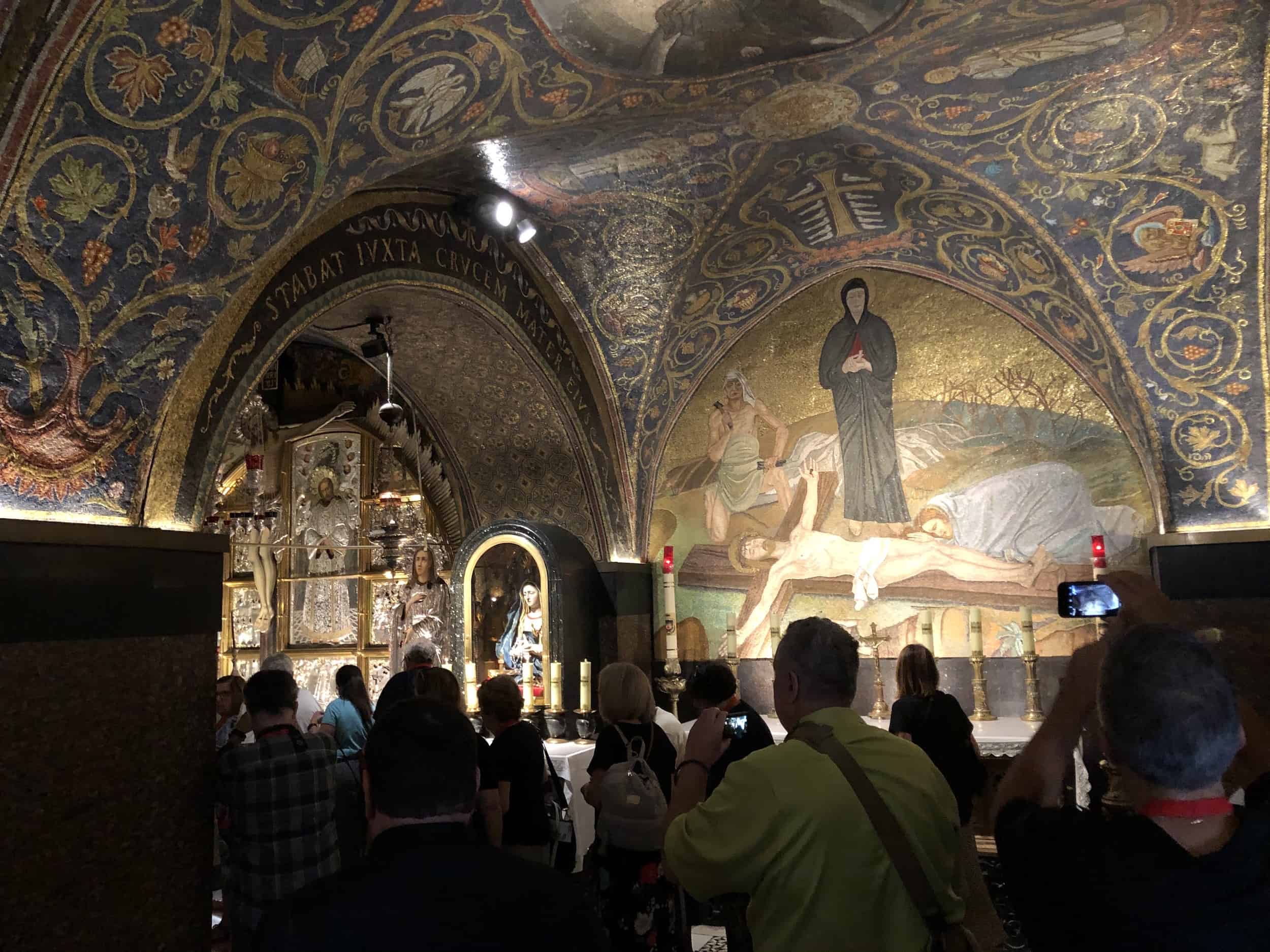 Chapel of the Nailing of the Cross at Golgotha in the Church of the Holy Sepulchre in Jerusalem