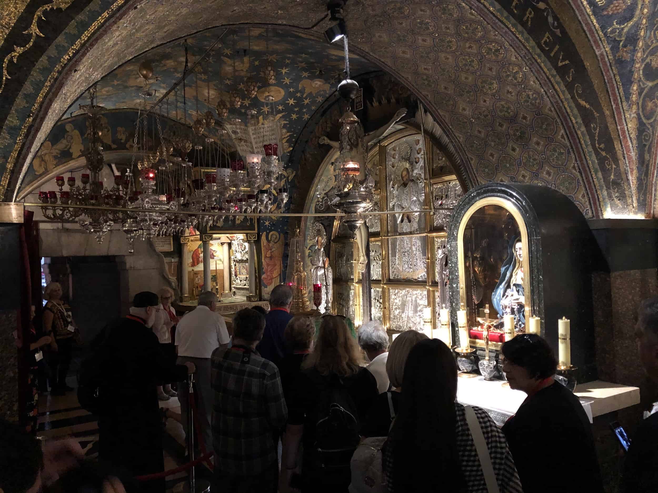 Bust of the Virgin Mary (right) at Golgotha