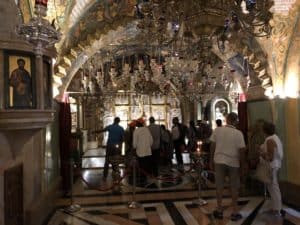 Chapel of the Crucifixion at Golgotha in the Church of the Holy Sepulchre in Jerusalem