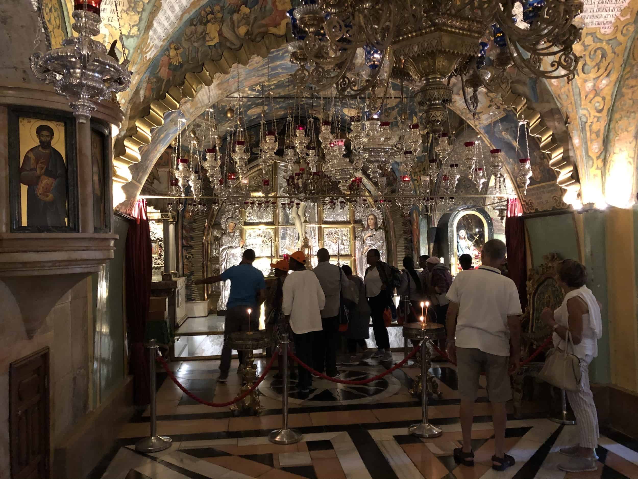 Chapel of the Crucifixion at Golgotha in the Church of the Holy Sepulchre in Jerusalem