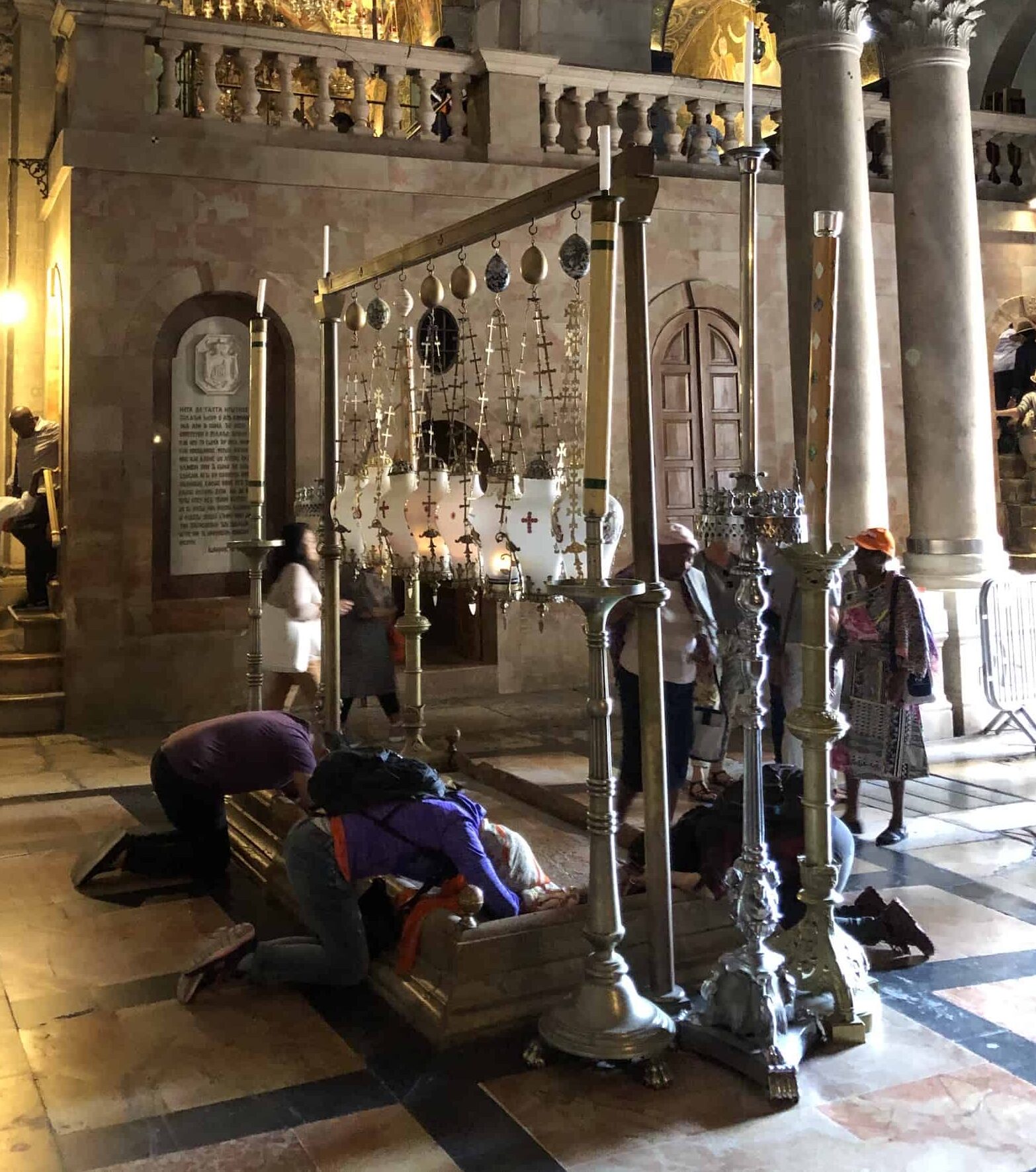 Stone of Unction at the Church of the Holy Sepulchre in Jerusalem