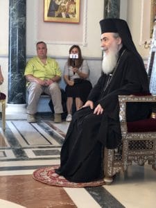 Patriarch Theophilos III at the Greek Orthodox Patriarchate of Jerusalem
