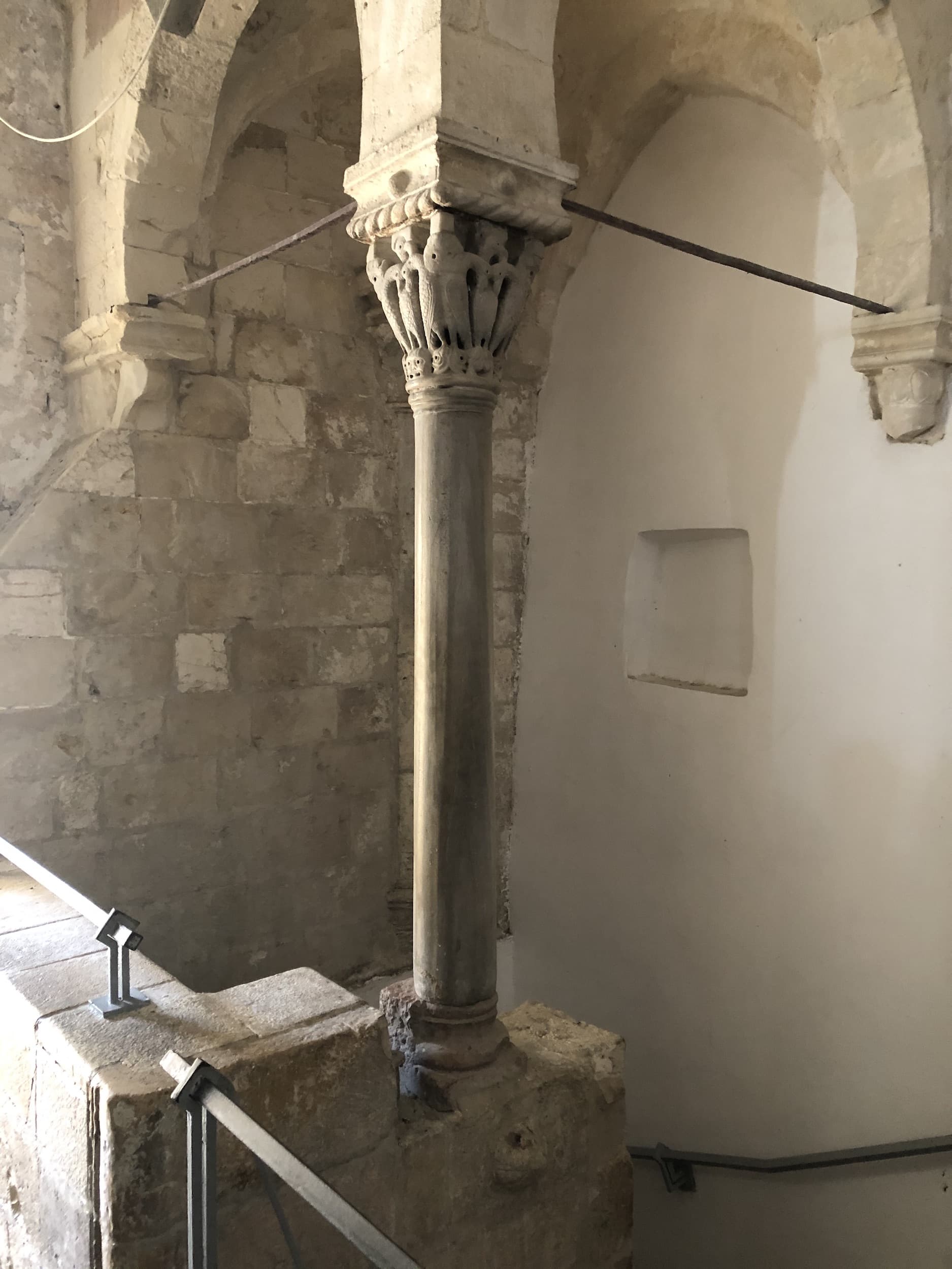 Column from the Crusader church in the Cenacle on Mount Zion in Jerusalem