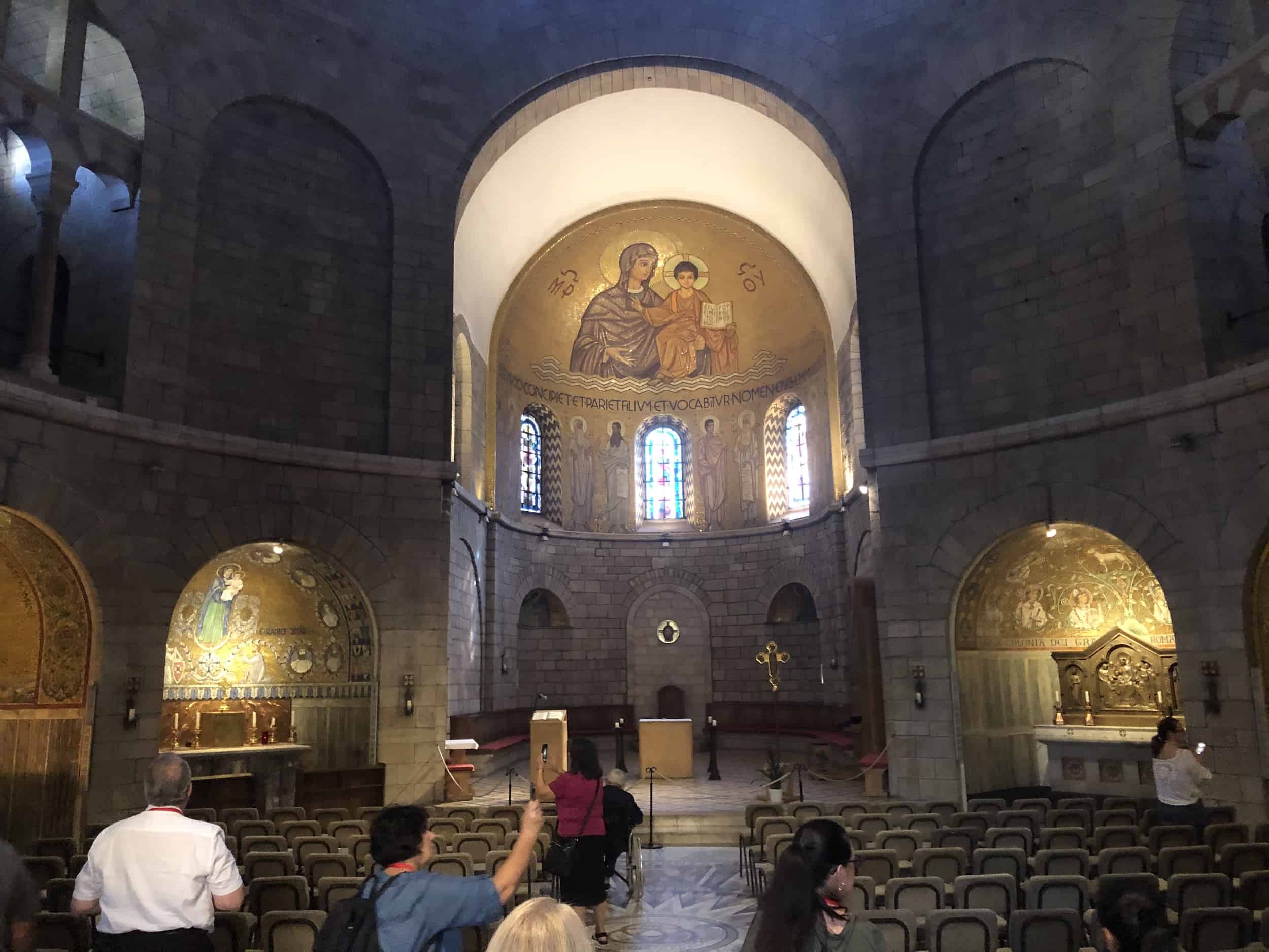 Nave of Dormition Abbey on Mount Zion in Jerusalem