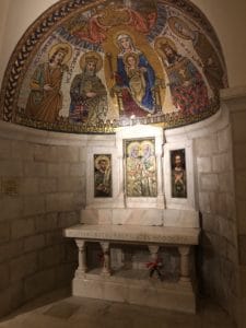 Hungarian Chapel in the crypt at Dormition Abbey on Mount Zion in Jerusalem