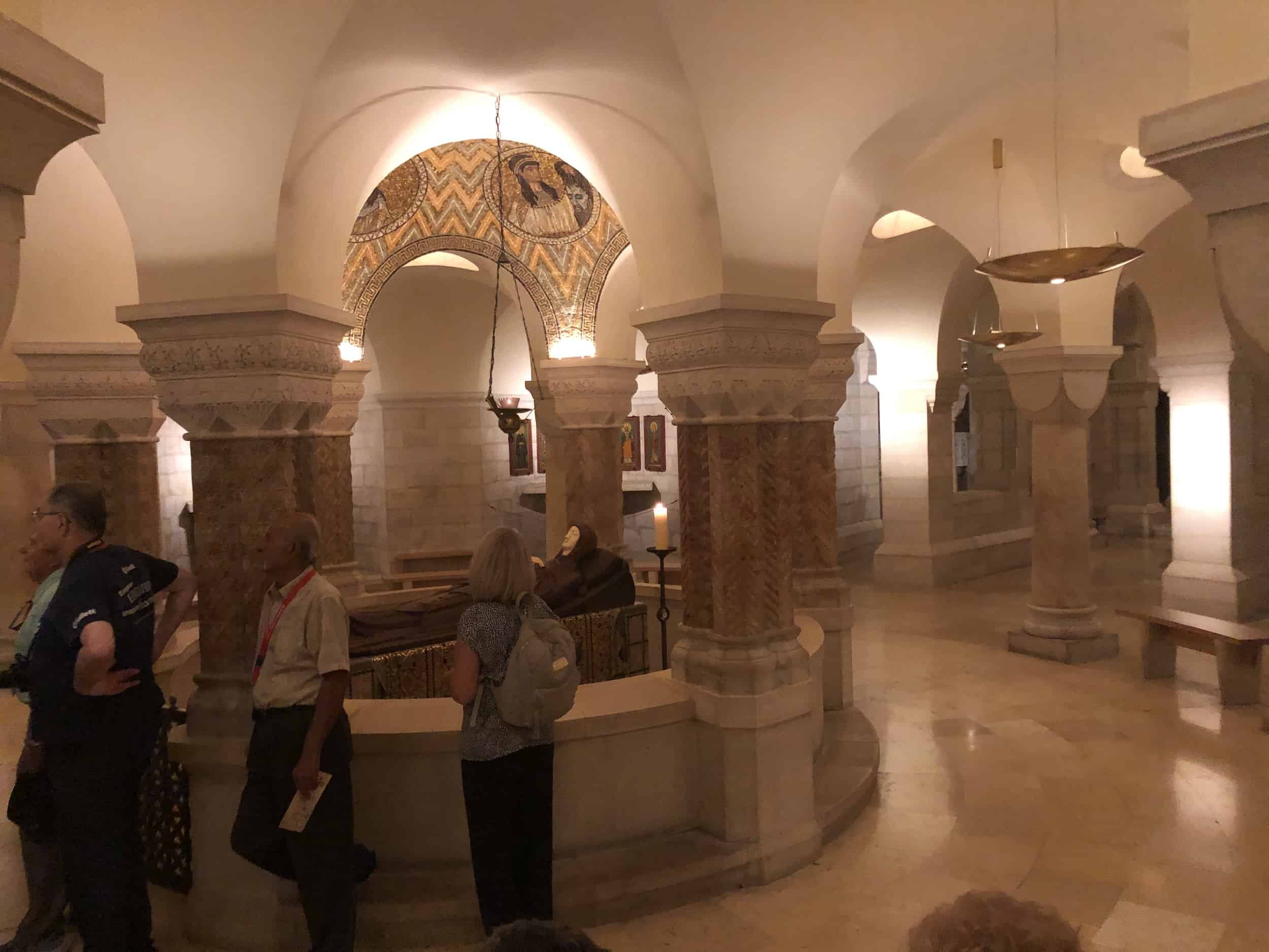 Crypt at Dormition Abbey on Mount Zion in Jerusalem