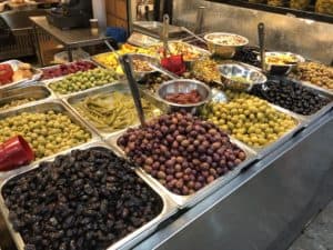 Olives at Mahane Yehuda Market in Jerusalem