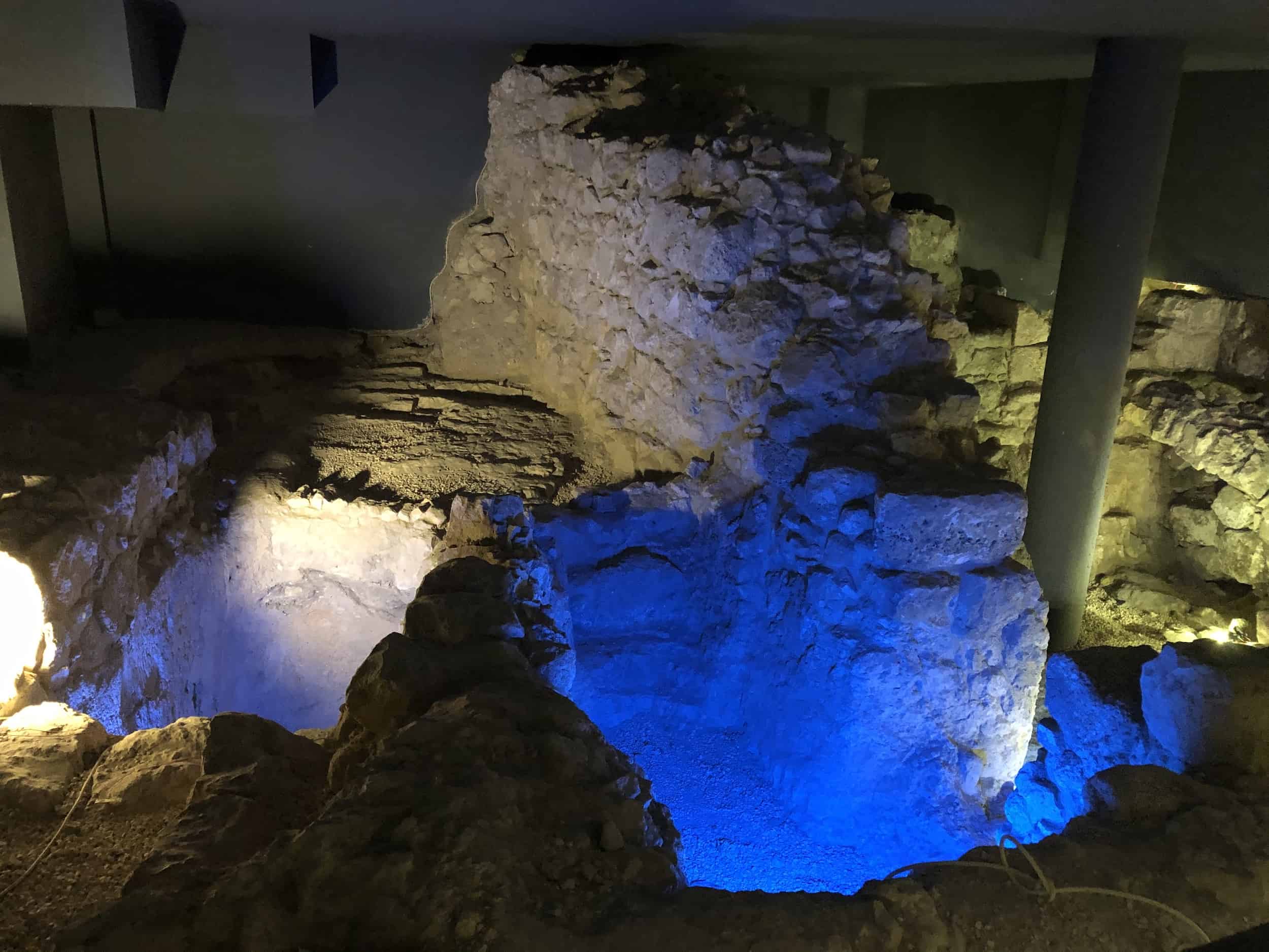 Second Temple period ritual bath (left) and Mamluk industrial installation (right) at the Hurva Synagogue in the Jewish Quarter of Jerusalem