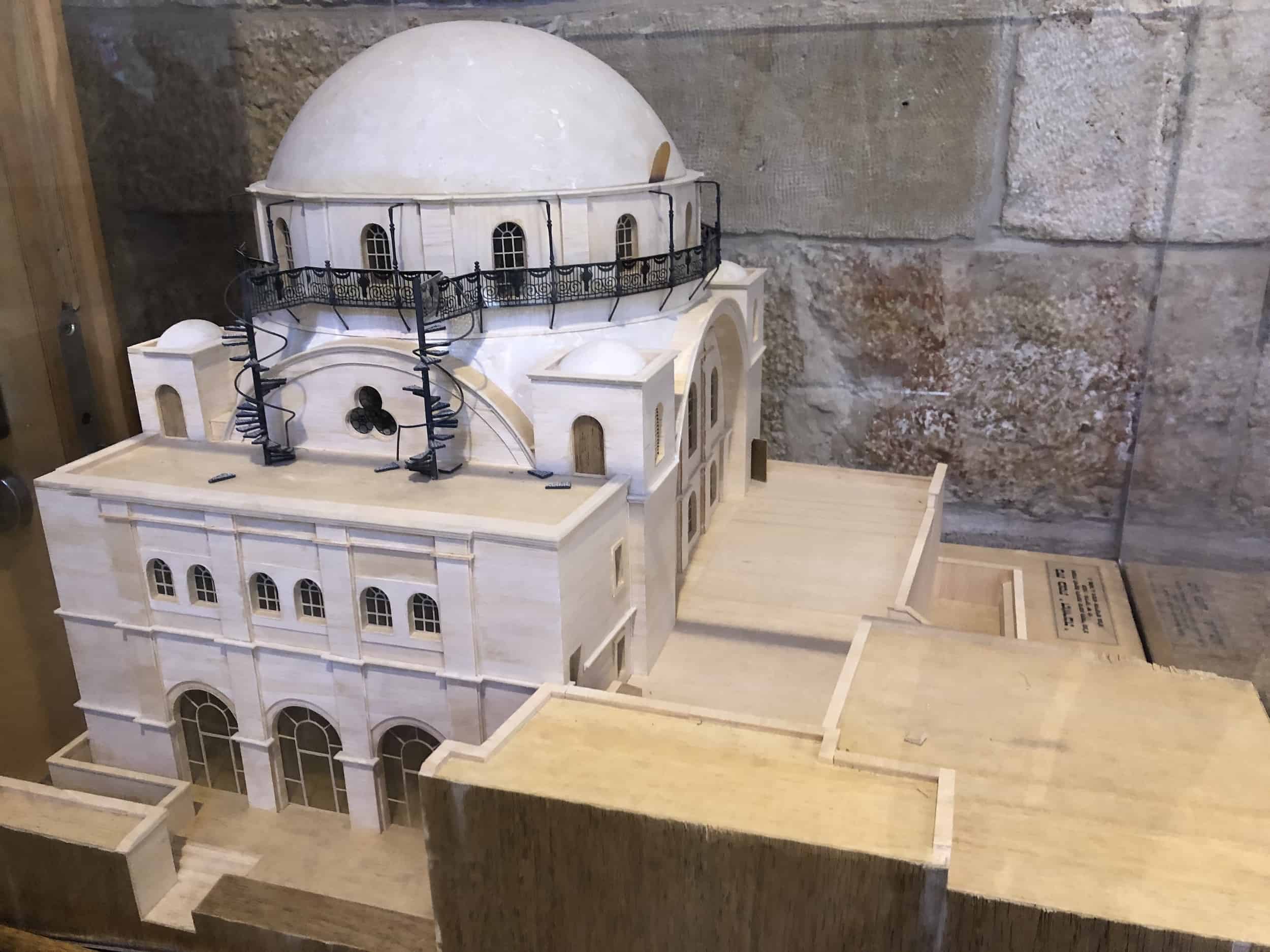 Model of the Hurva Synagogue in the lobby at the Hurva Synagogue in the Jewish Quarter of Jerusalem