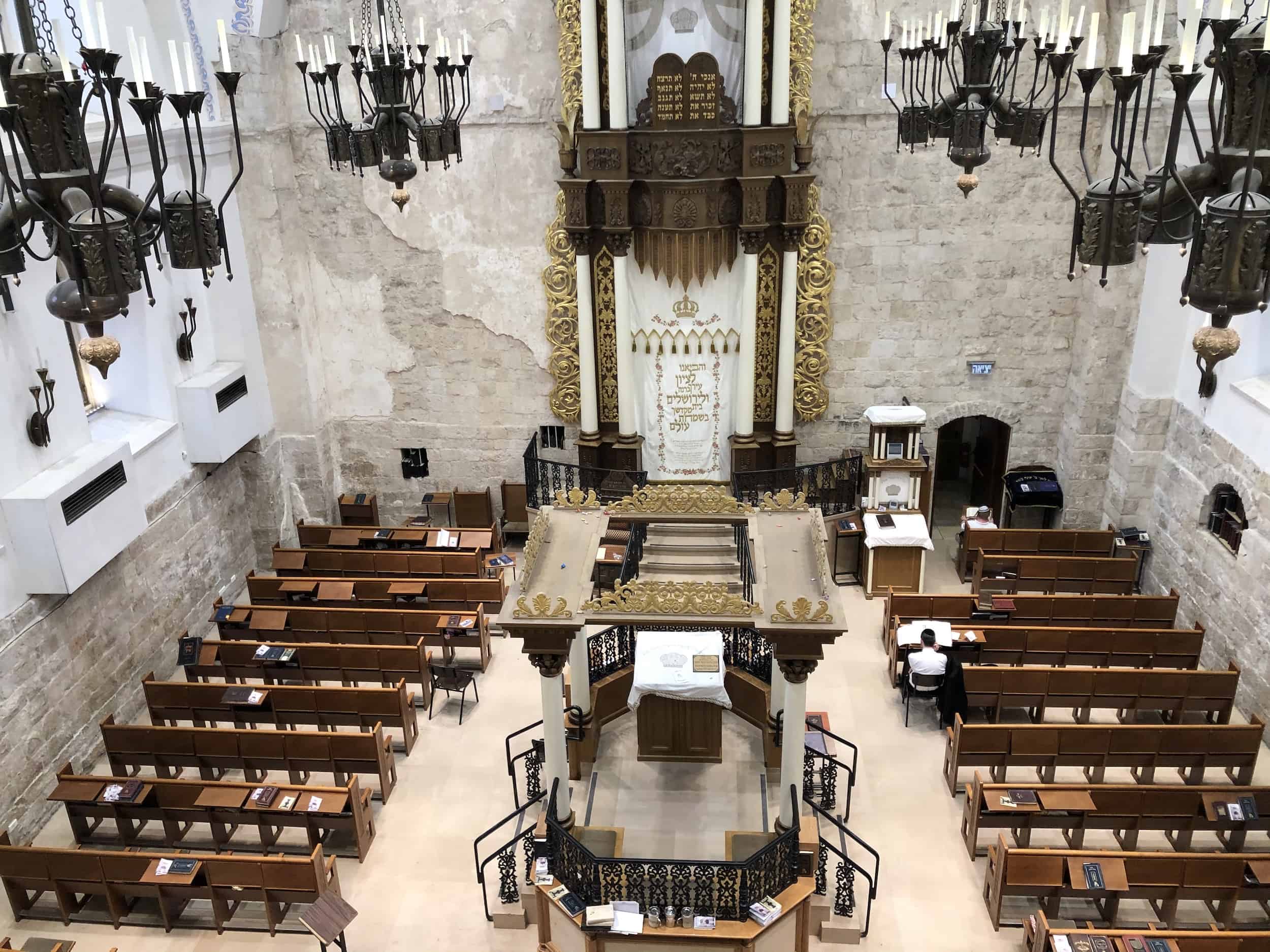 Hurva Synagogue from the women's gallery in the Jewish Quarter of Jerusalem