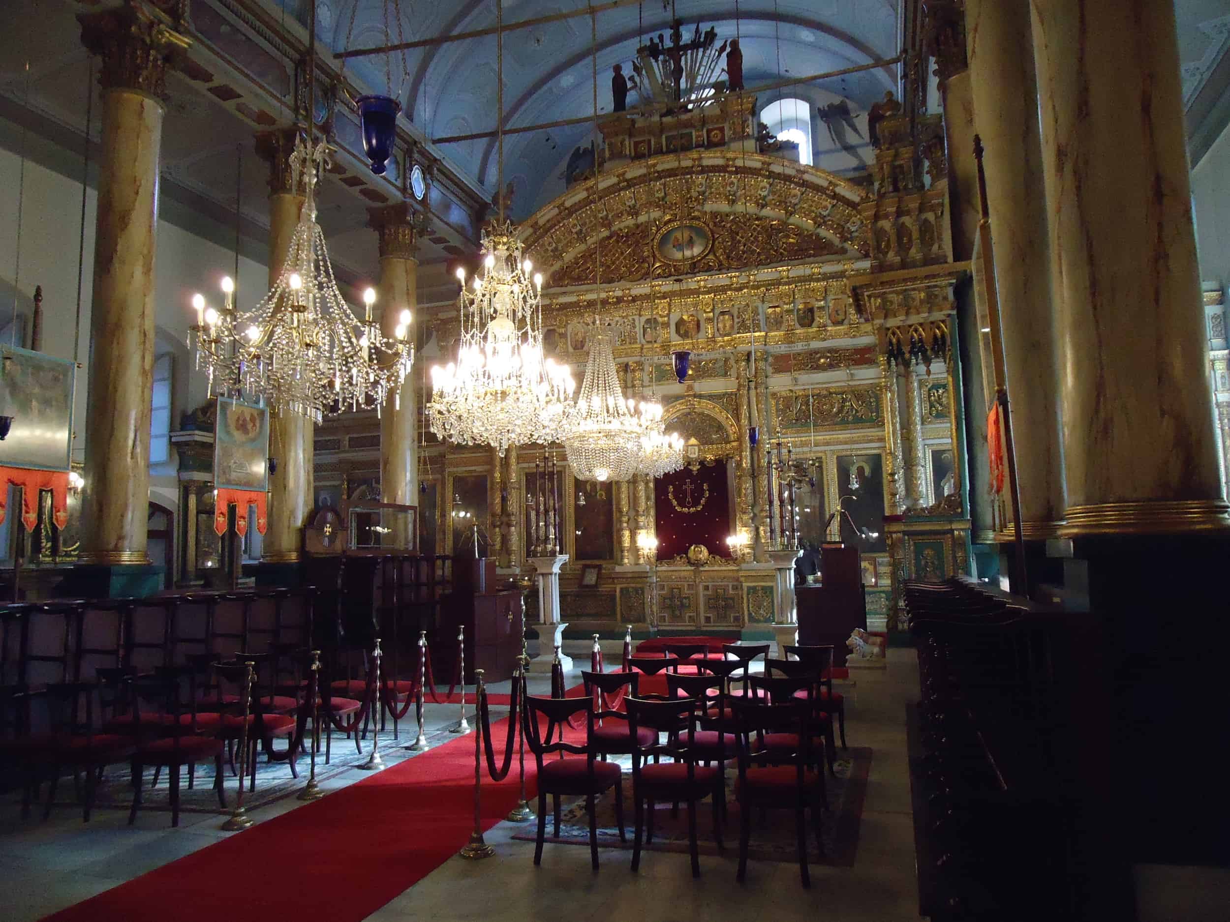 Nave of Saint Phocas Church in Ortaköy, Istanbul, Turkey