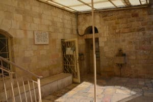 Entrance to the Avraham Avinu Synagogue in the Avraham Avinu settlement in Hebron, Palestine