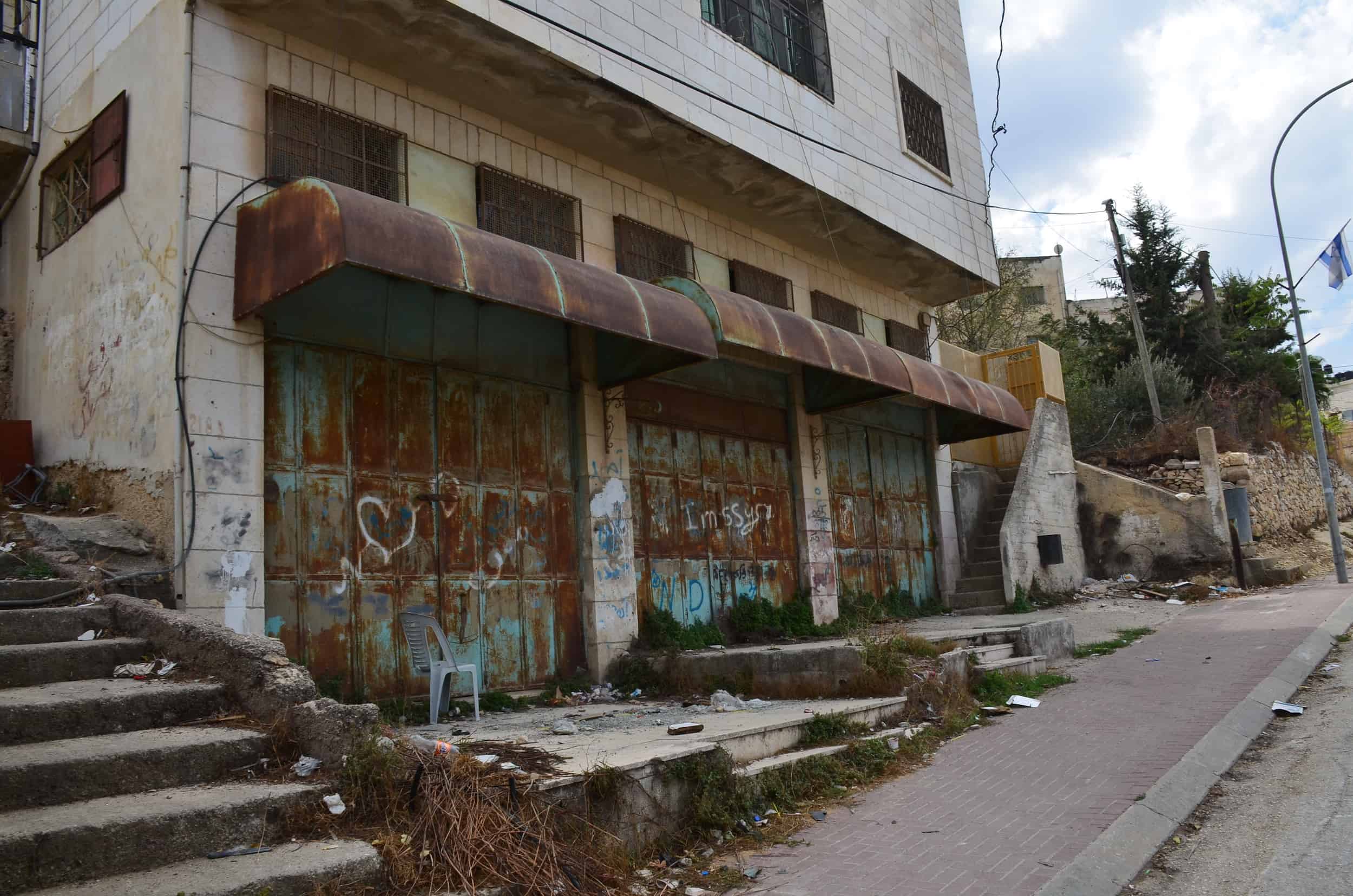 Closed Palestinian shops in Hebron, Palestine