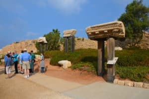 Architectural garden at Caesarea National Park in Israel