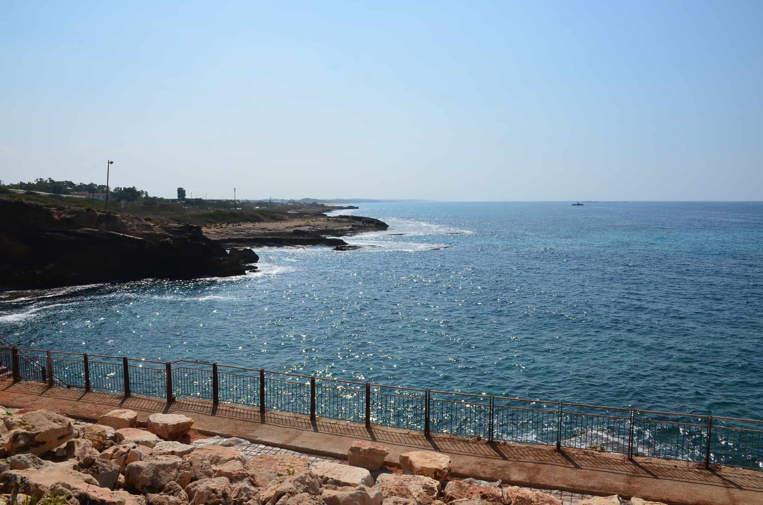 Looking south along the coast